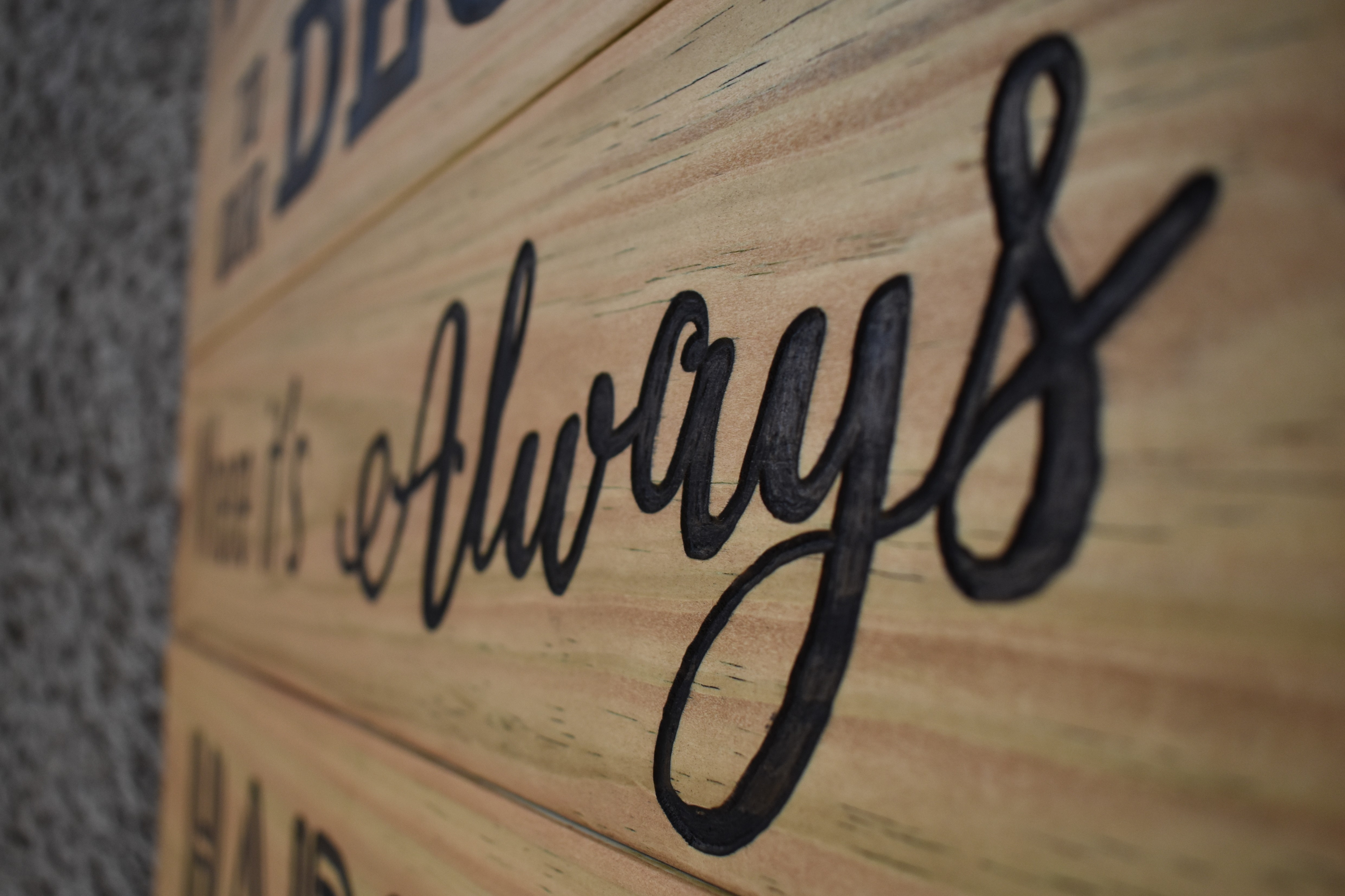 Deck Sign Carved Into Wood Using Dremel