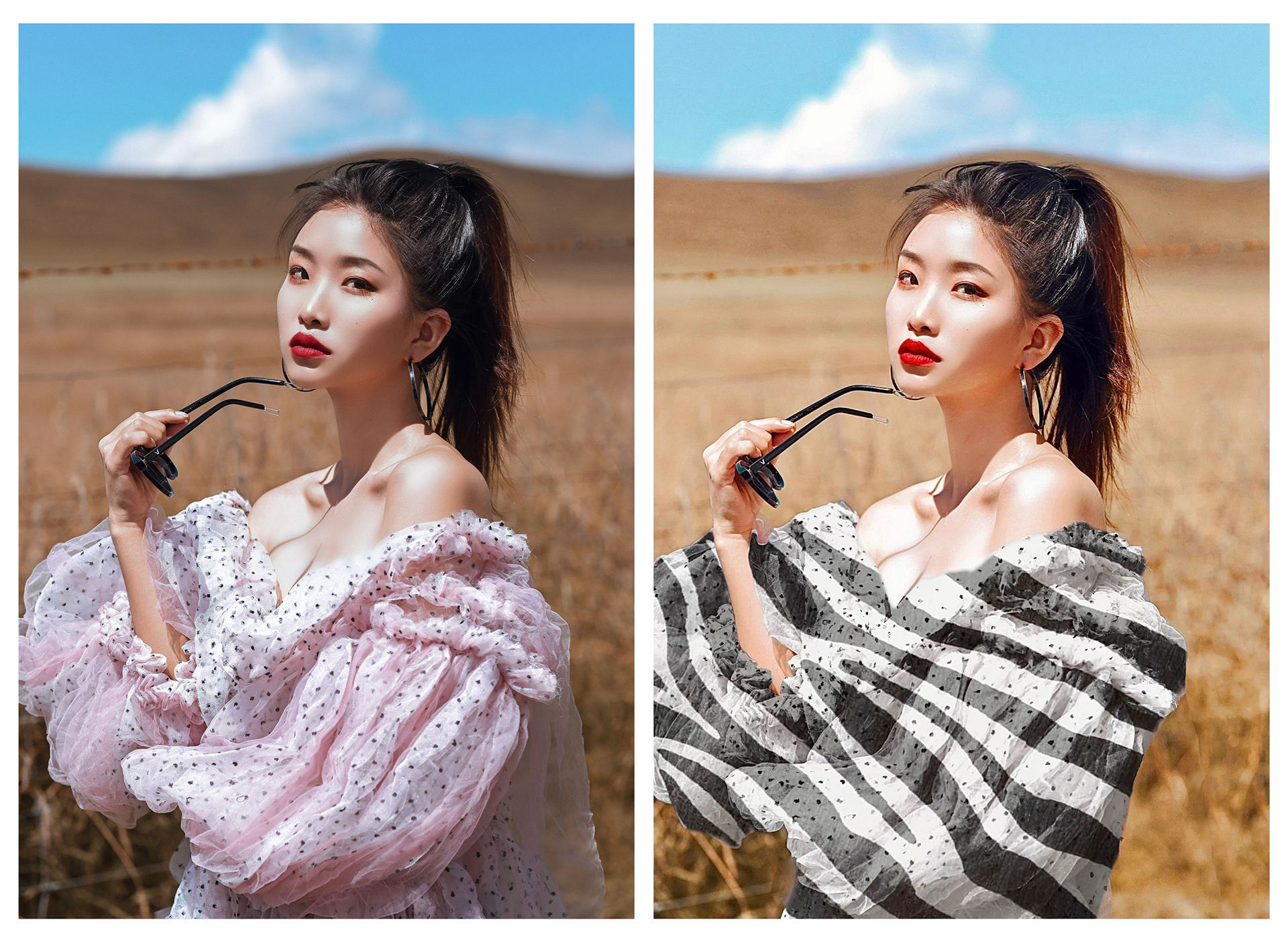 High Fashion in the African Safari Photoshop