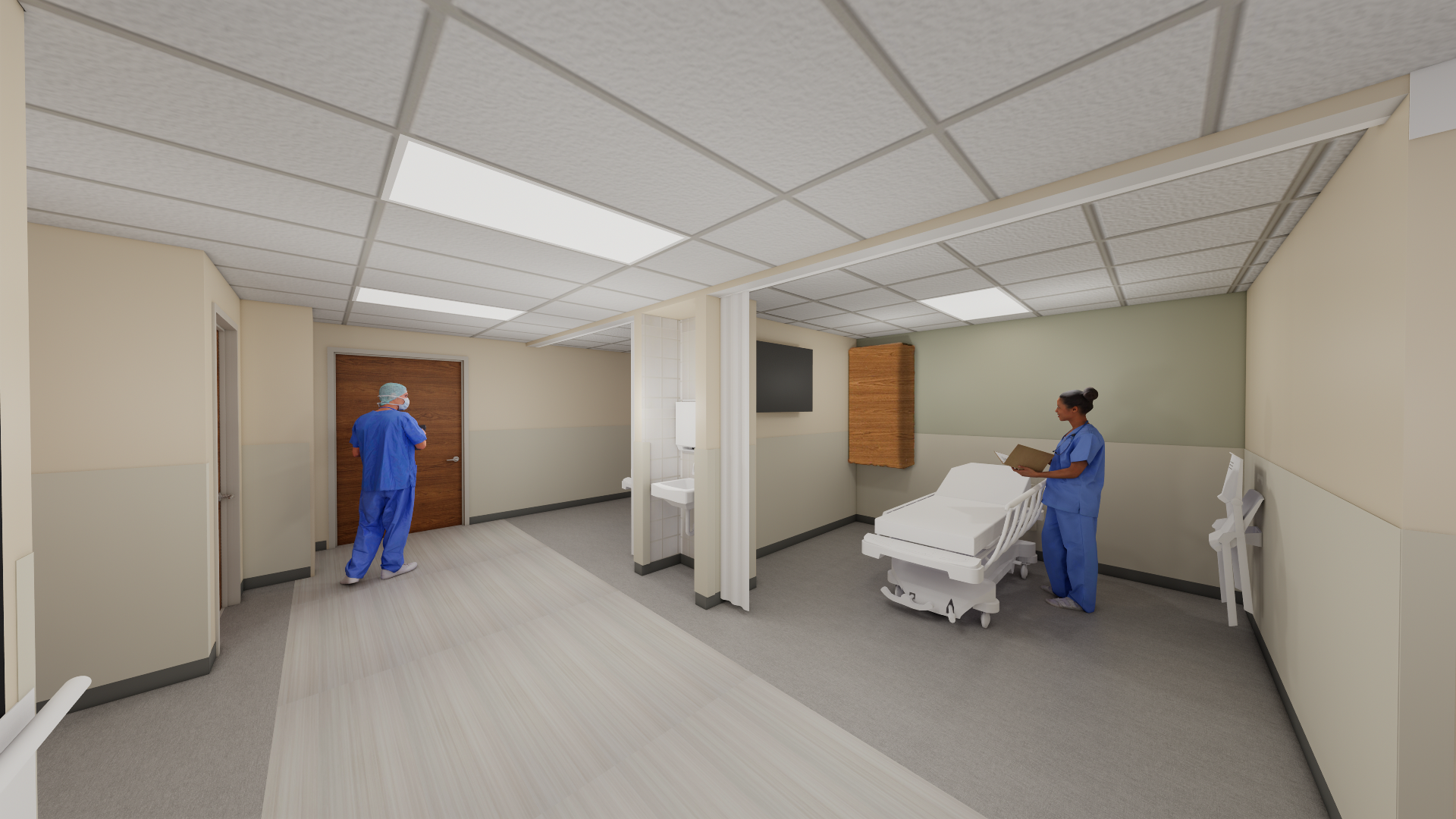Palms West Hospital: Pre-Op Bays Render