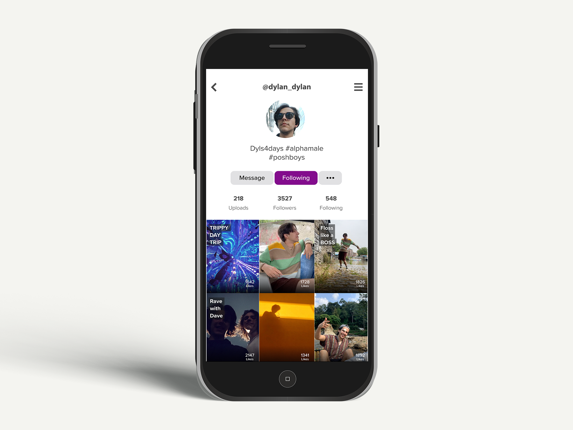 TikTok style profile