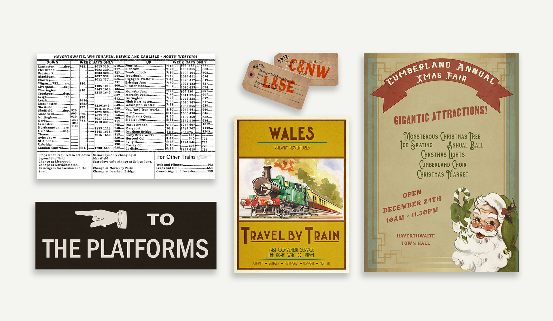Train station set dressing