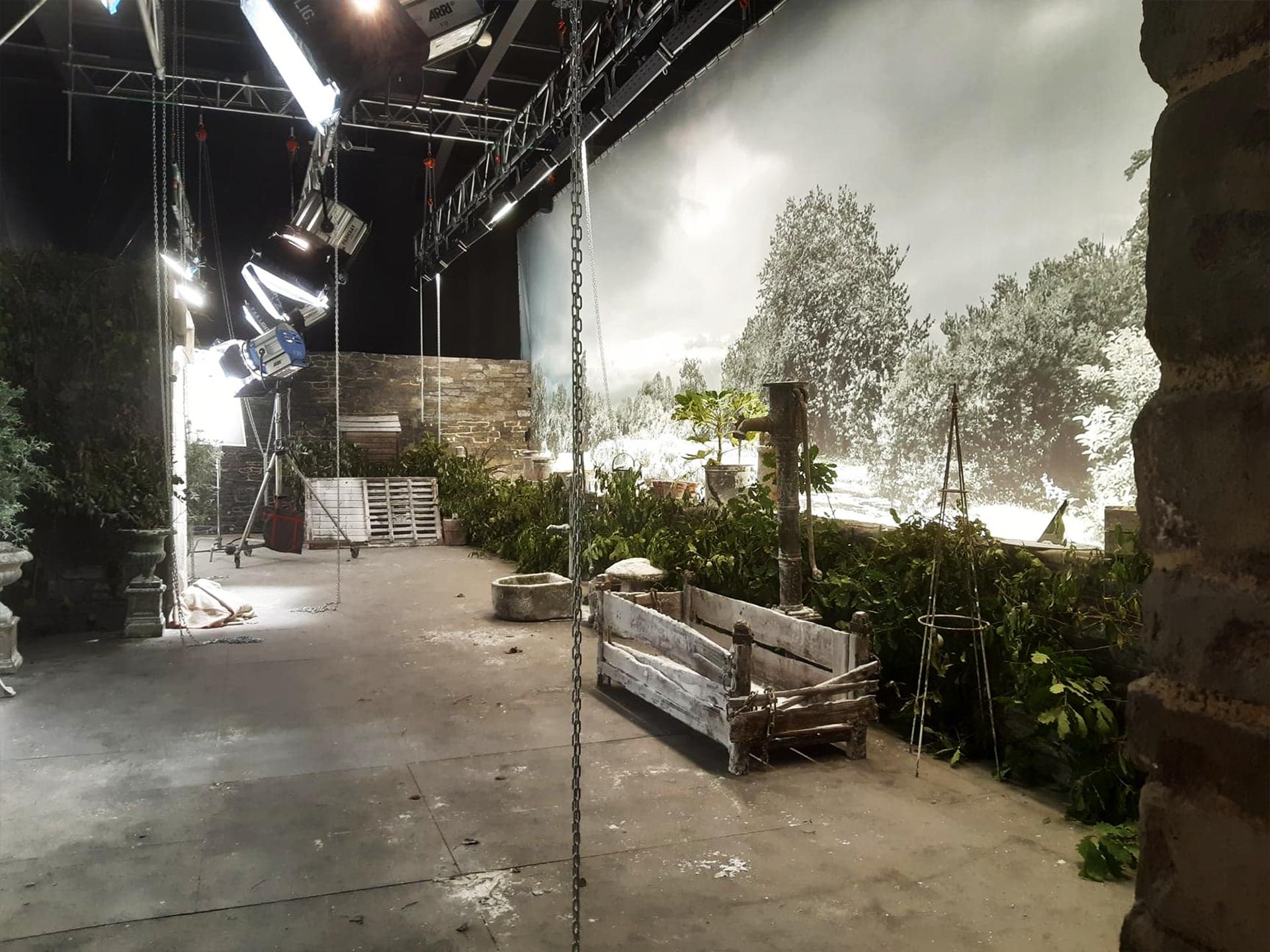 Translight backdrop on set