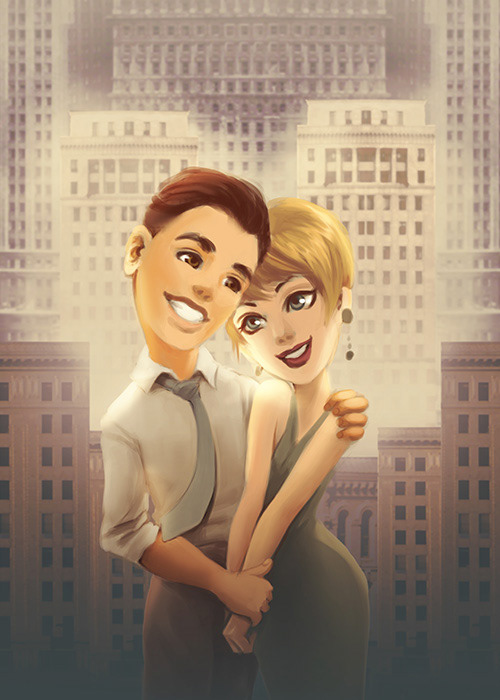 Gift for Newlyweds - Semi-Realism Toon Style