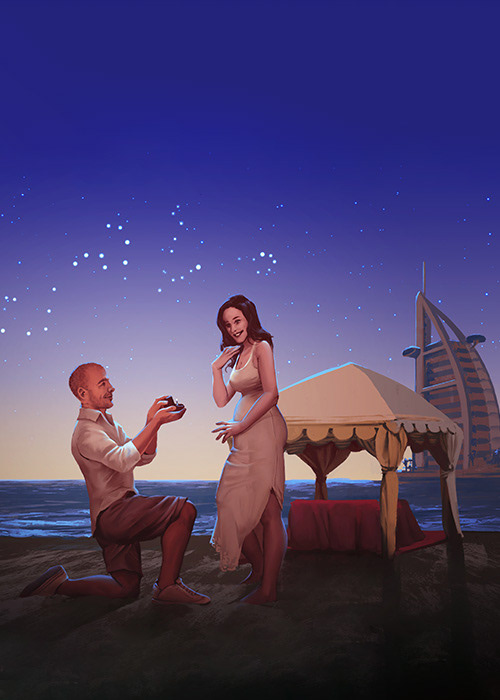 Marriage Proposal Gift - Semi-Realism Style