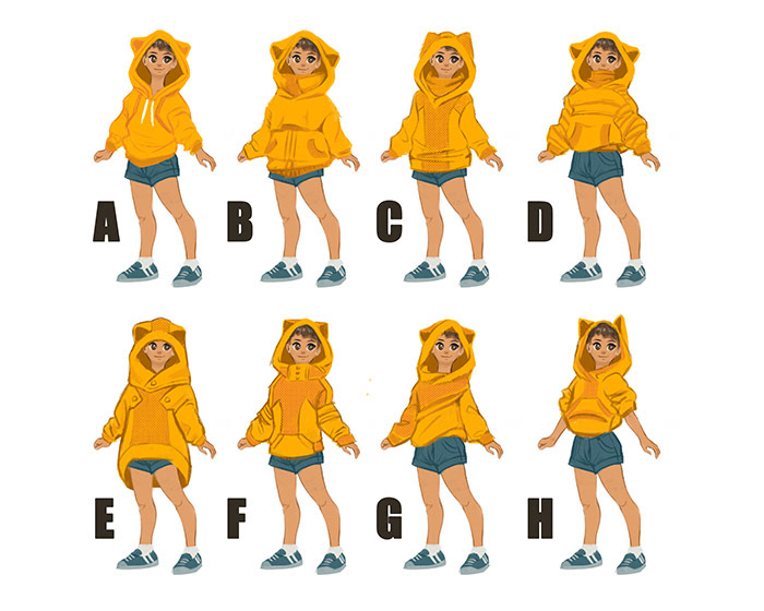 Character Exploration - Outfit Variation Choices
