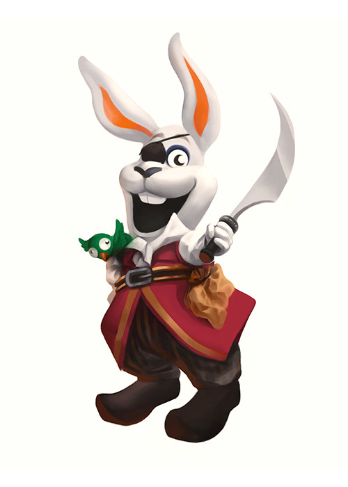 Olaf from Frozen as a Pirate Bunny - Semi-Realism Toon