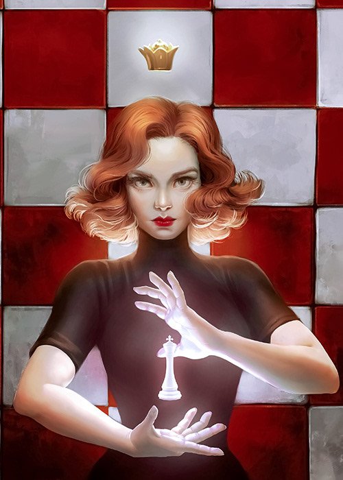 Beth Harmon from Queen's Gambit - Semi-Realism Style