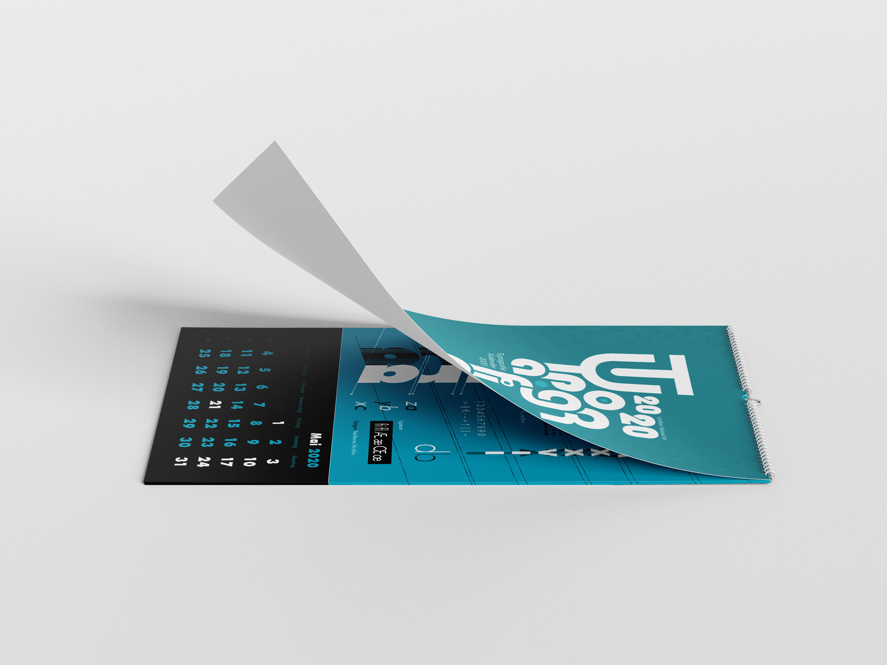 Typografiekalender im Hochformat DIN A3