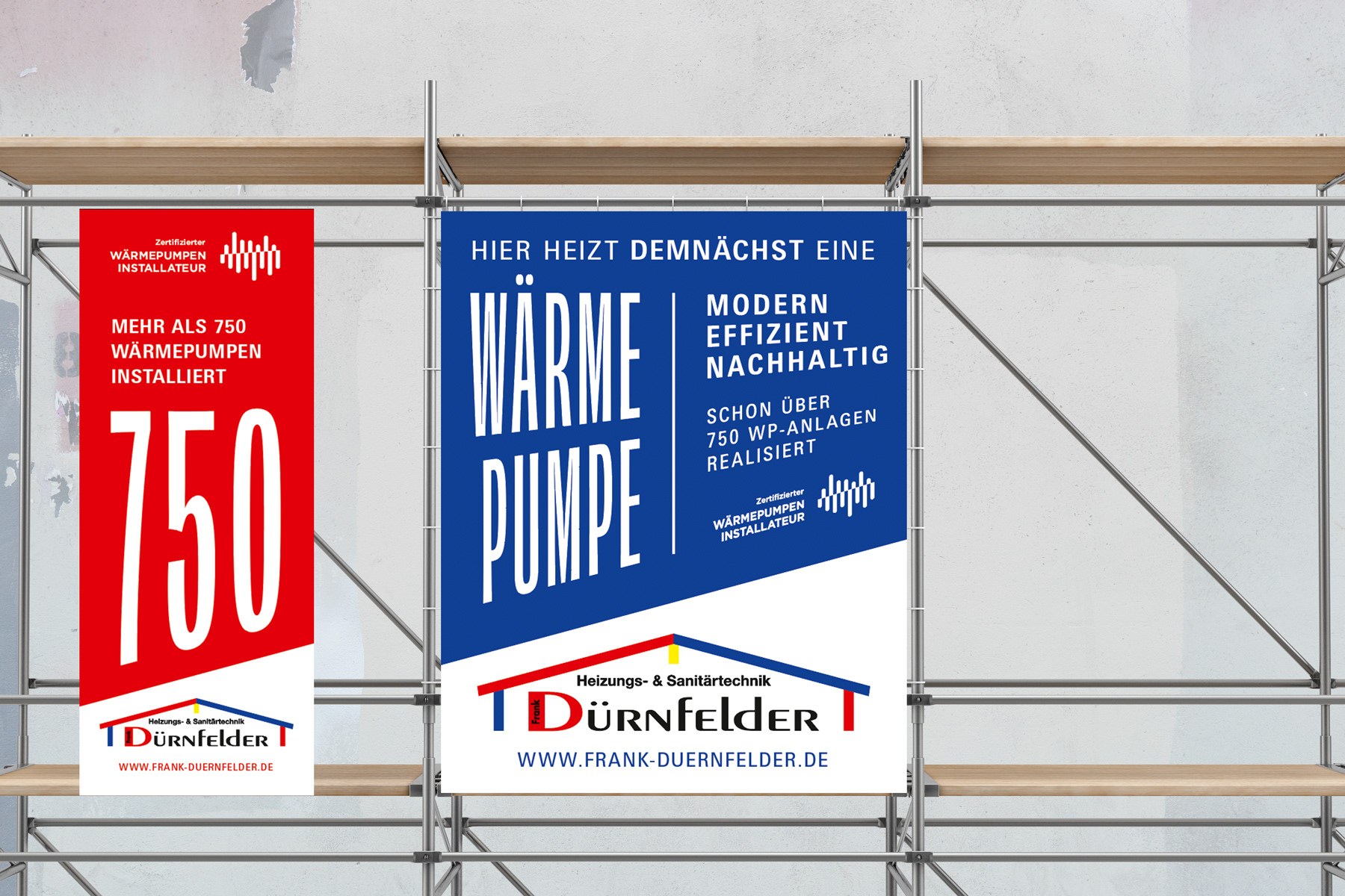 Gerüstbanner in verschiedenen Formaten