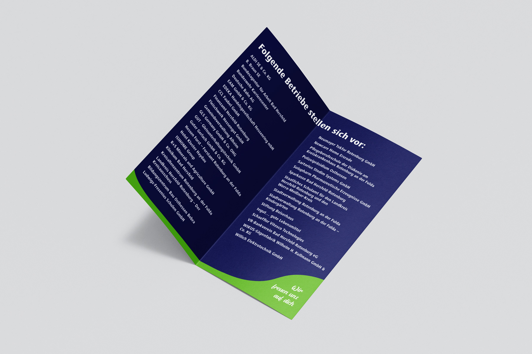 Flyer mit Parallelfalz im Format DIN Lang