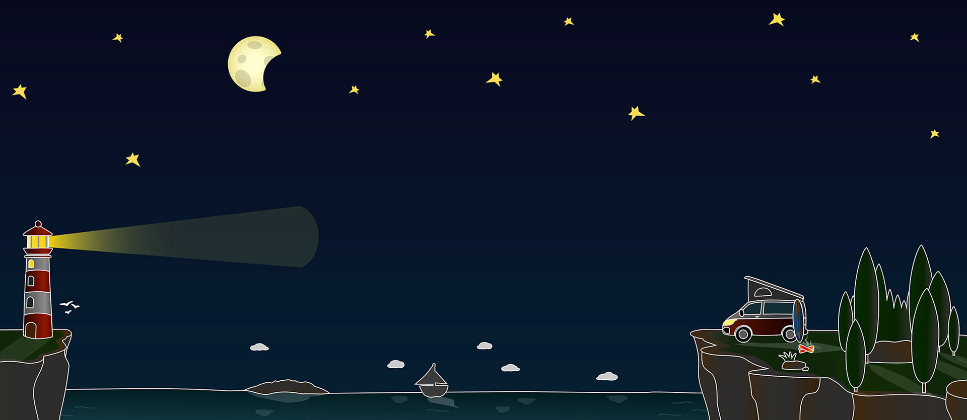 Werbegrafik "Moonlight Campsite"