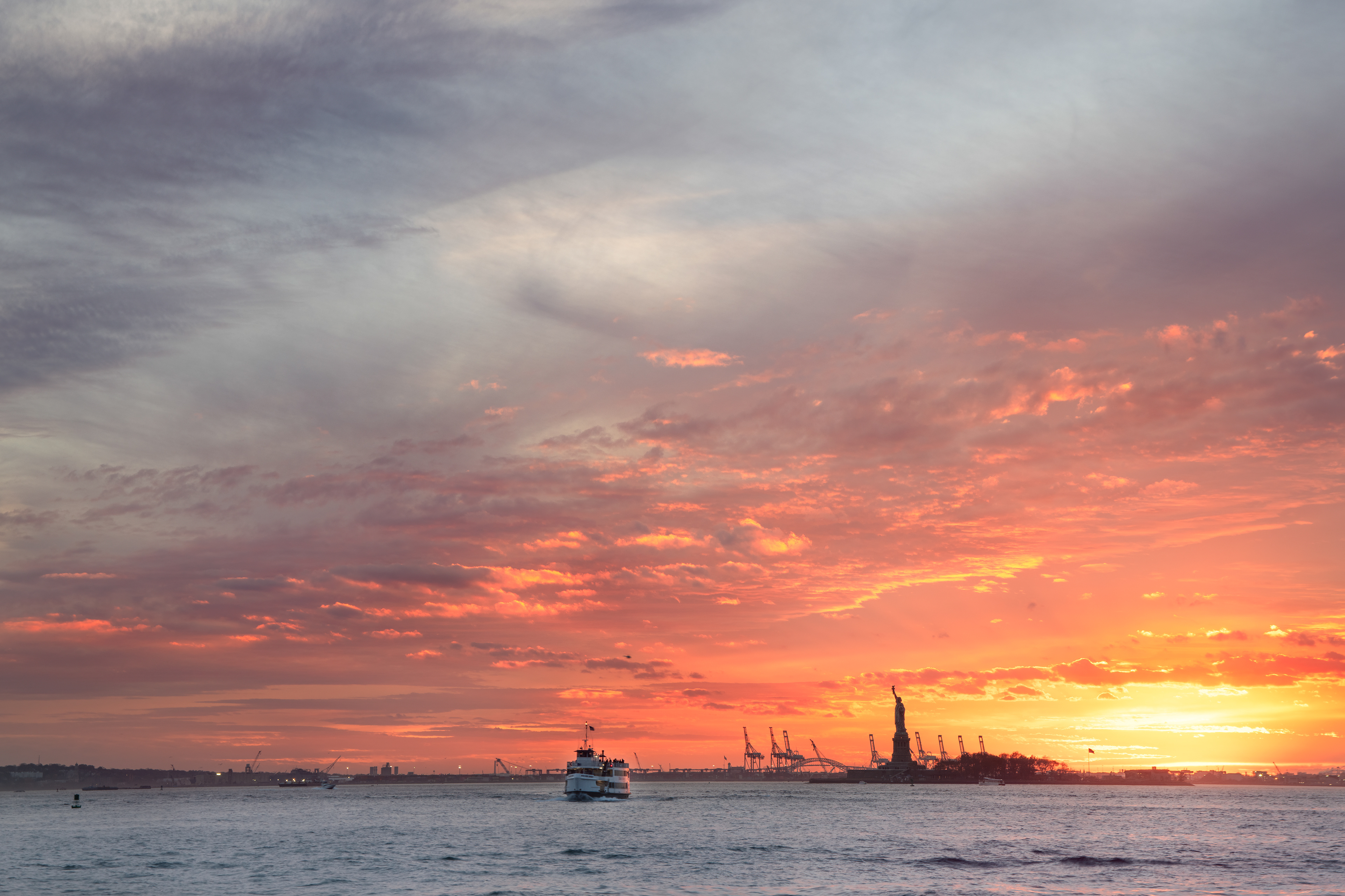 Sunset Golden Hour Statue of Liberty Hudson Urban NYC New York Landscape Photography