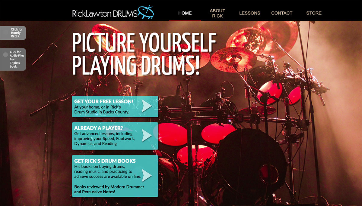 Rick Lawton's site for lessons and his publishing firm Sticks and Skins