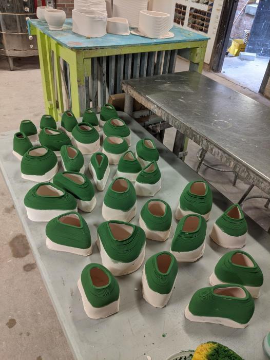 Voronoi pots after firing.