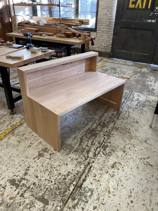 Our completed bench frame.