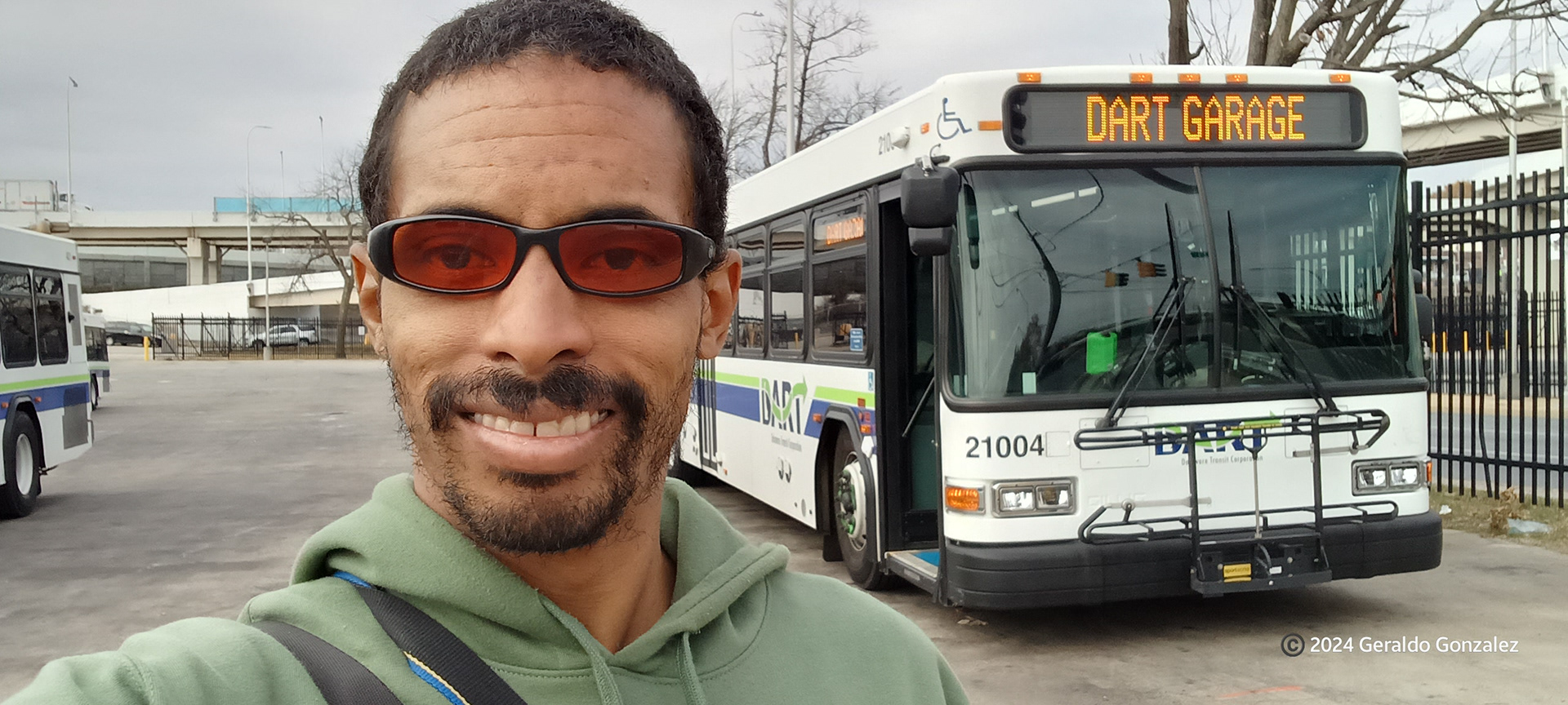 This is me standing next of 2021 Gillig Advantage 40ft Bus # 21004 @ DART Garage. Wednesday November 20, 2024