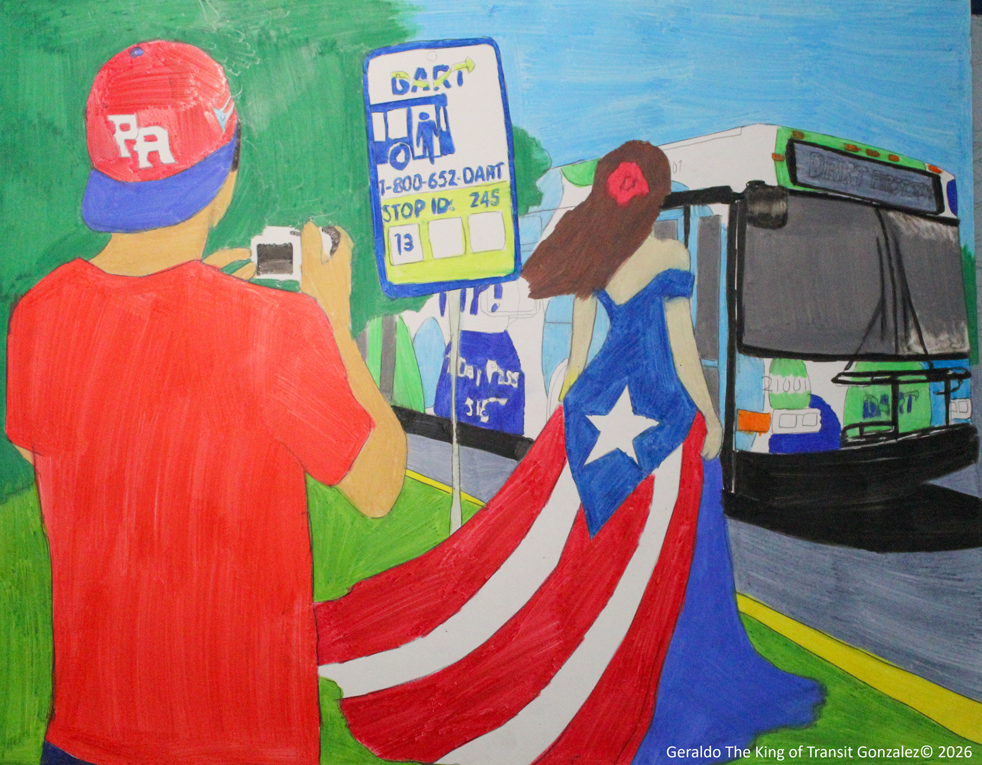 Puerto Rican women getting on the DART Bus_March 2026