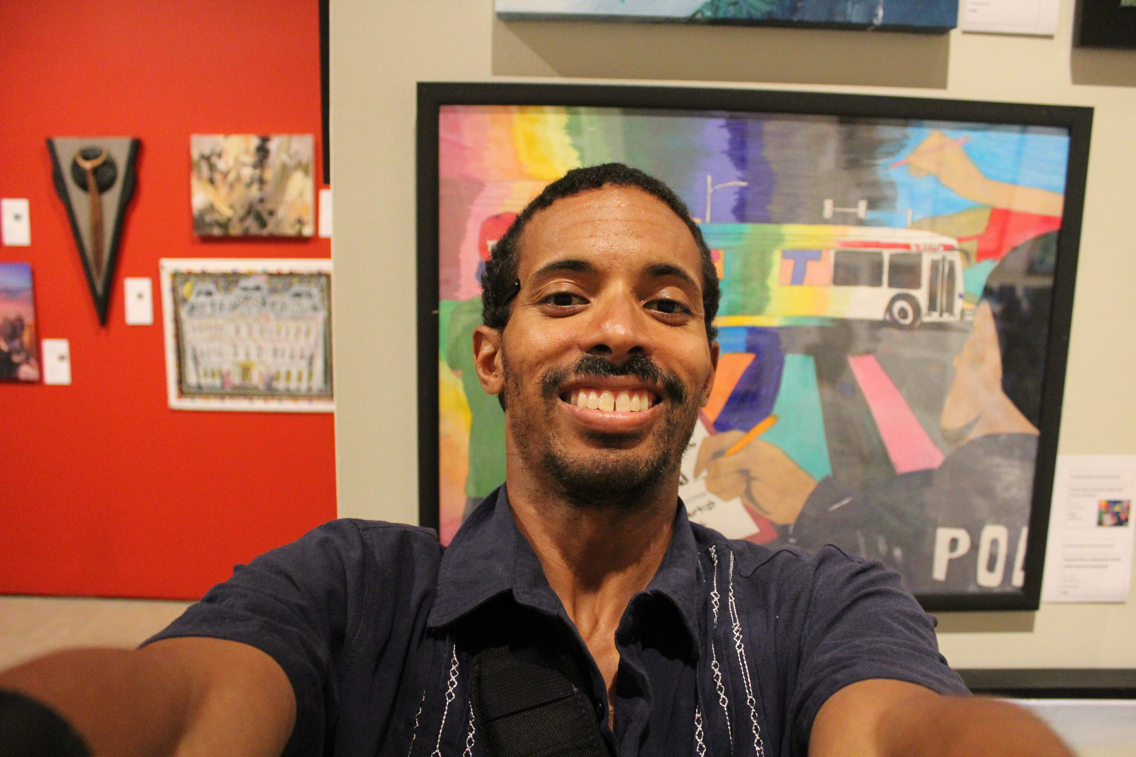 Standing behind of my artwork