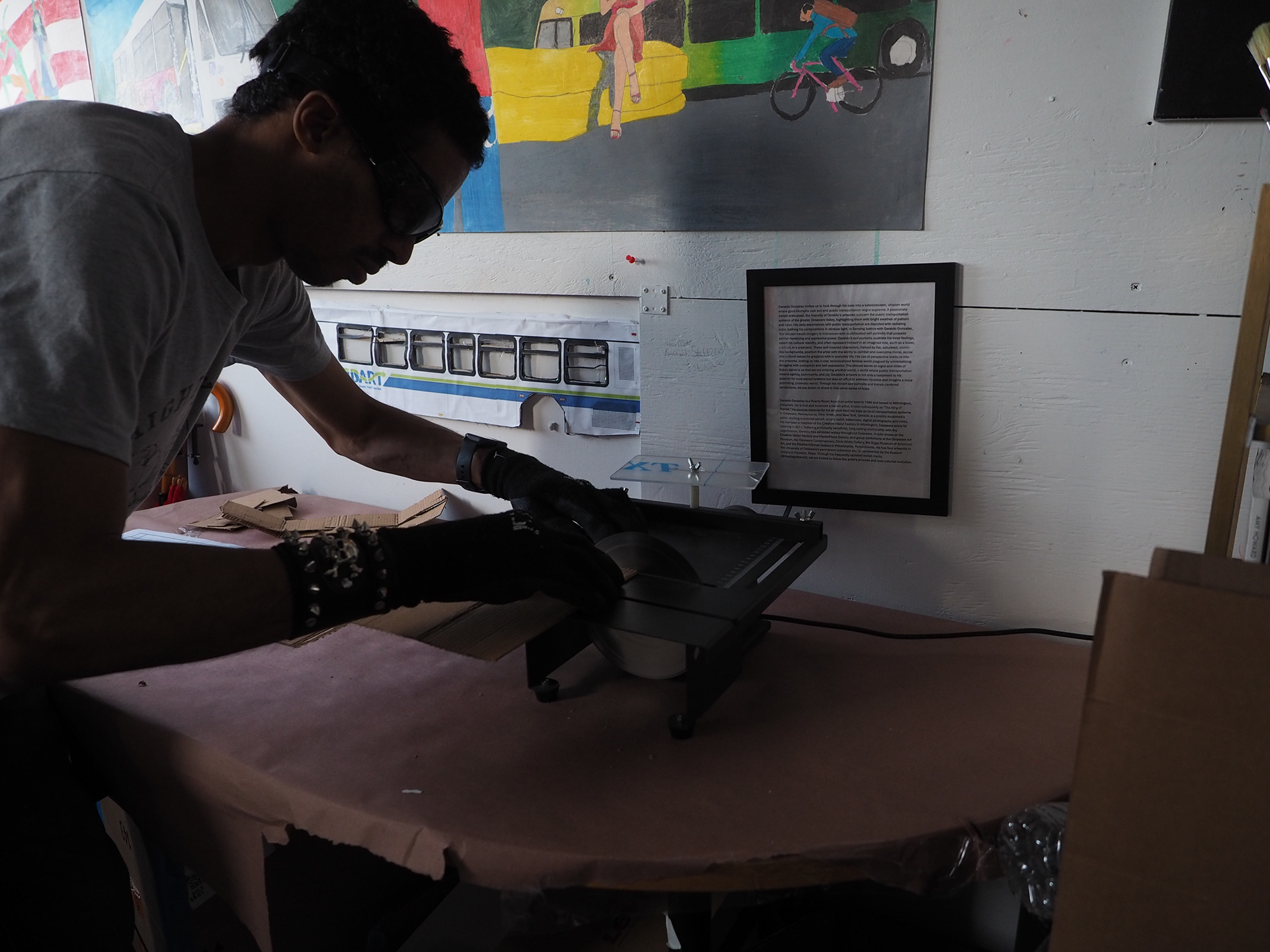 cutting the wood to make passngers seats