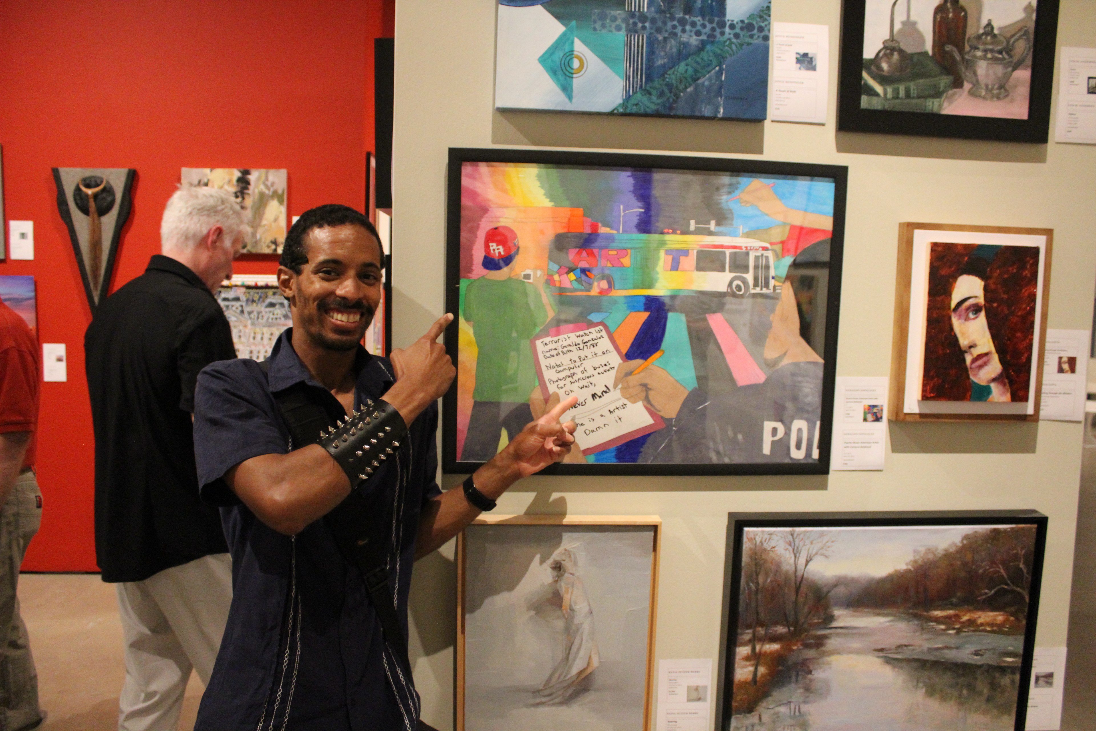 Me standing next to my artwork