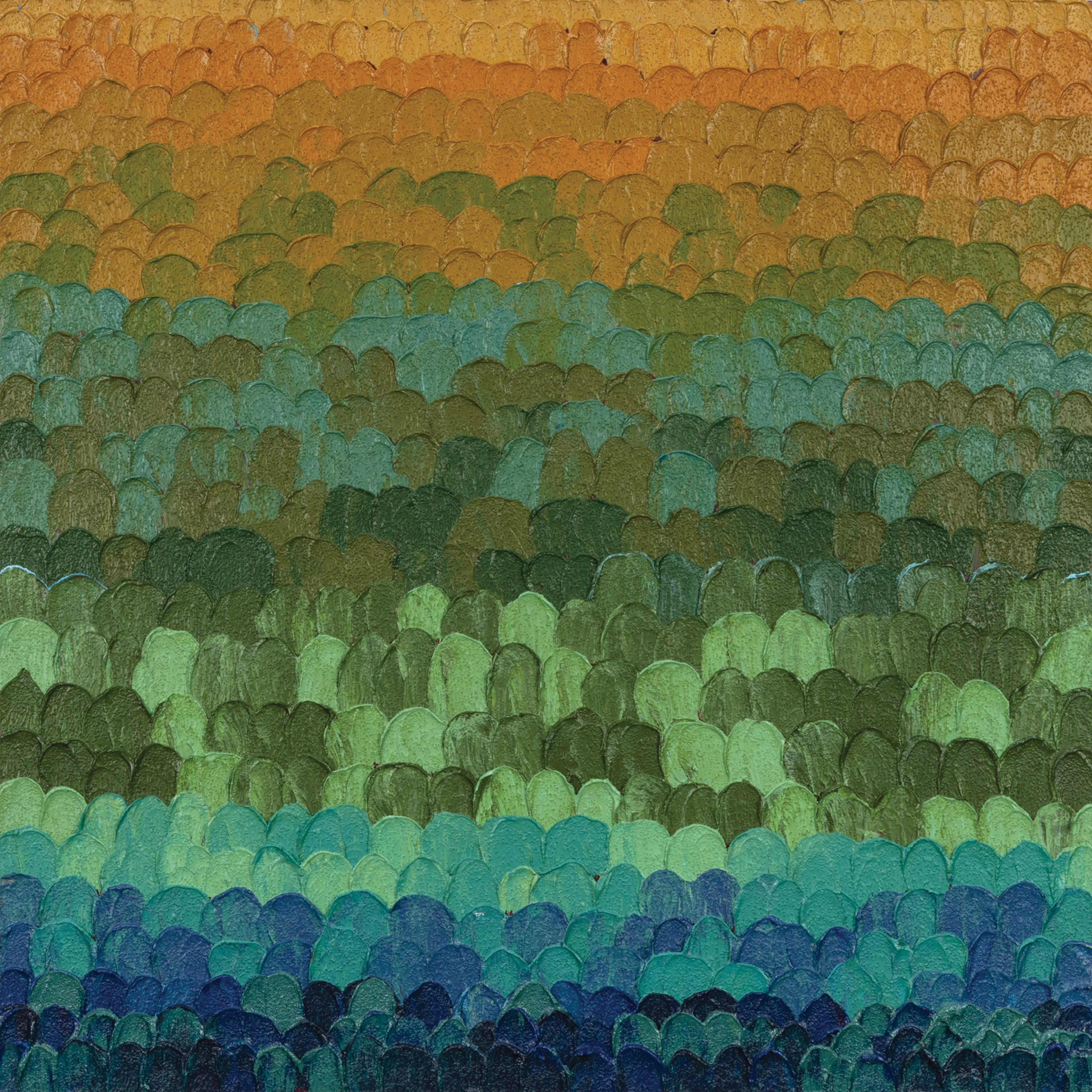 2' x 2' wooden gesso panel. acrylic paint, based on the month September.