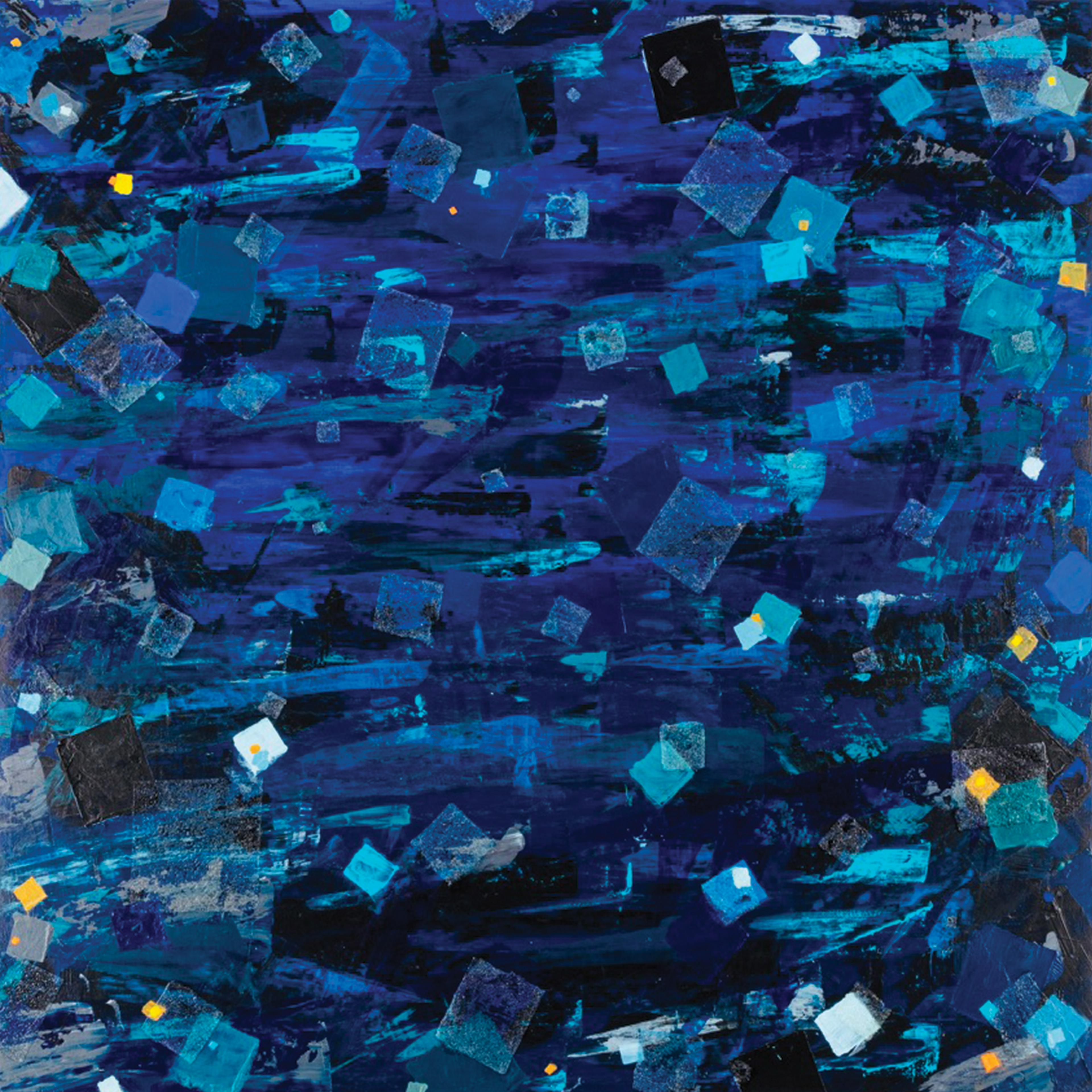 2' x 2' wooden gesso panel. acrylic paint, based on the month December.