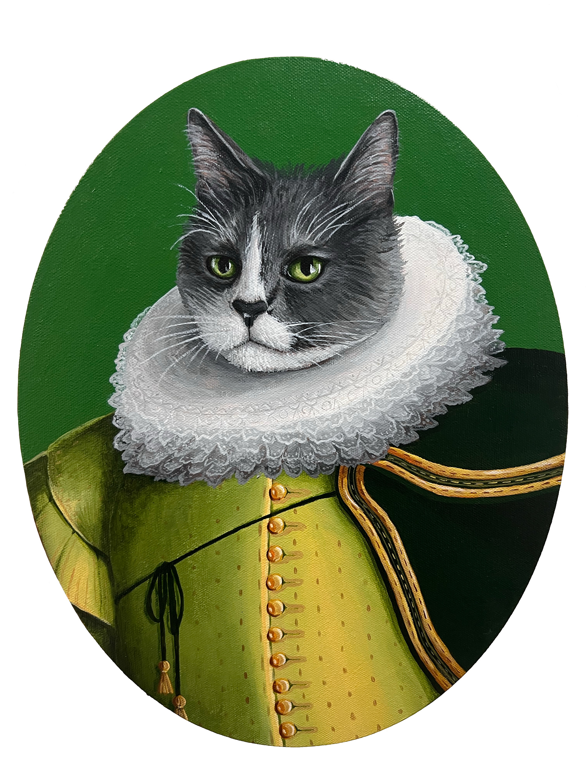 Acrylic Painting, 11 x 14,  Cat Baron Portrait, 2025 