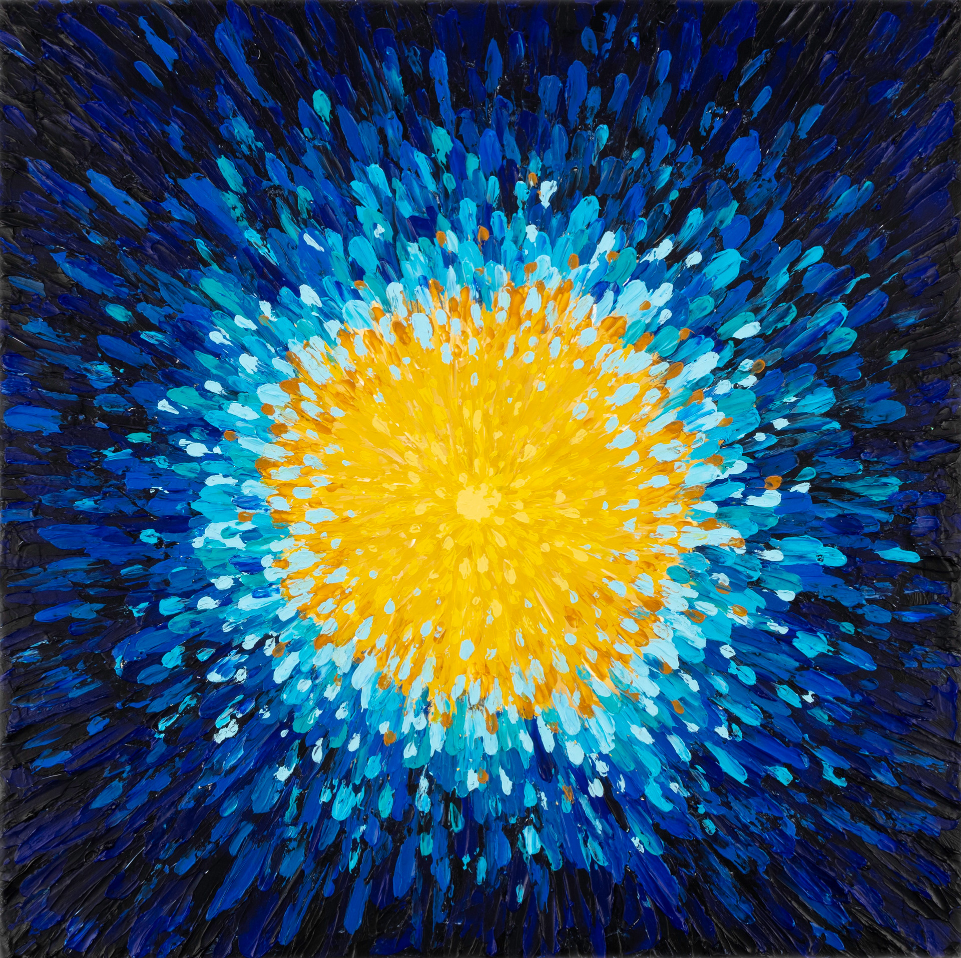 2' x 2' wooden gesso panel. acrylic paint, based on the month January.