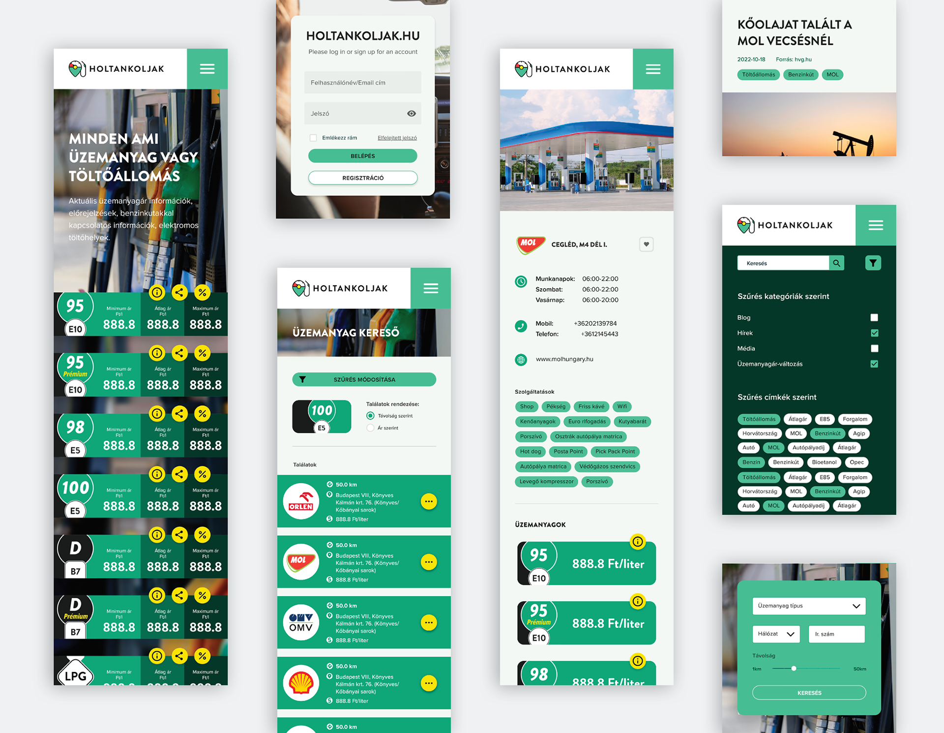 • Client: 3 P Online Kft. • Deliverables: Brand identity and website redesign for Holtankoljak.hu • Year: 2022-2023