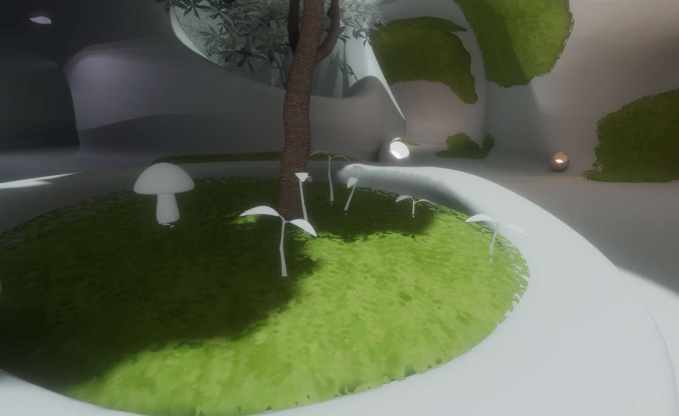 VRならでは空中に書けるペンを若葉のオブジェクトにして実用的でワンポイントなものに。
