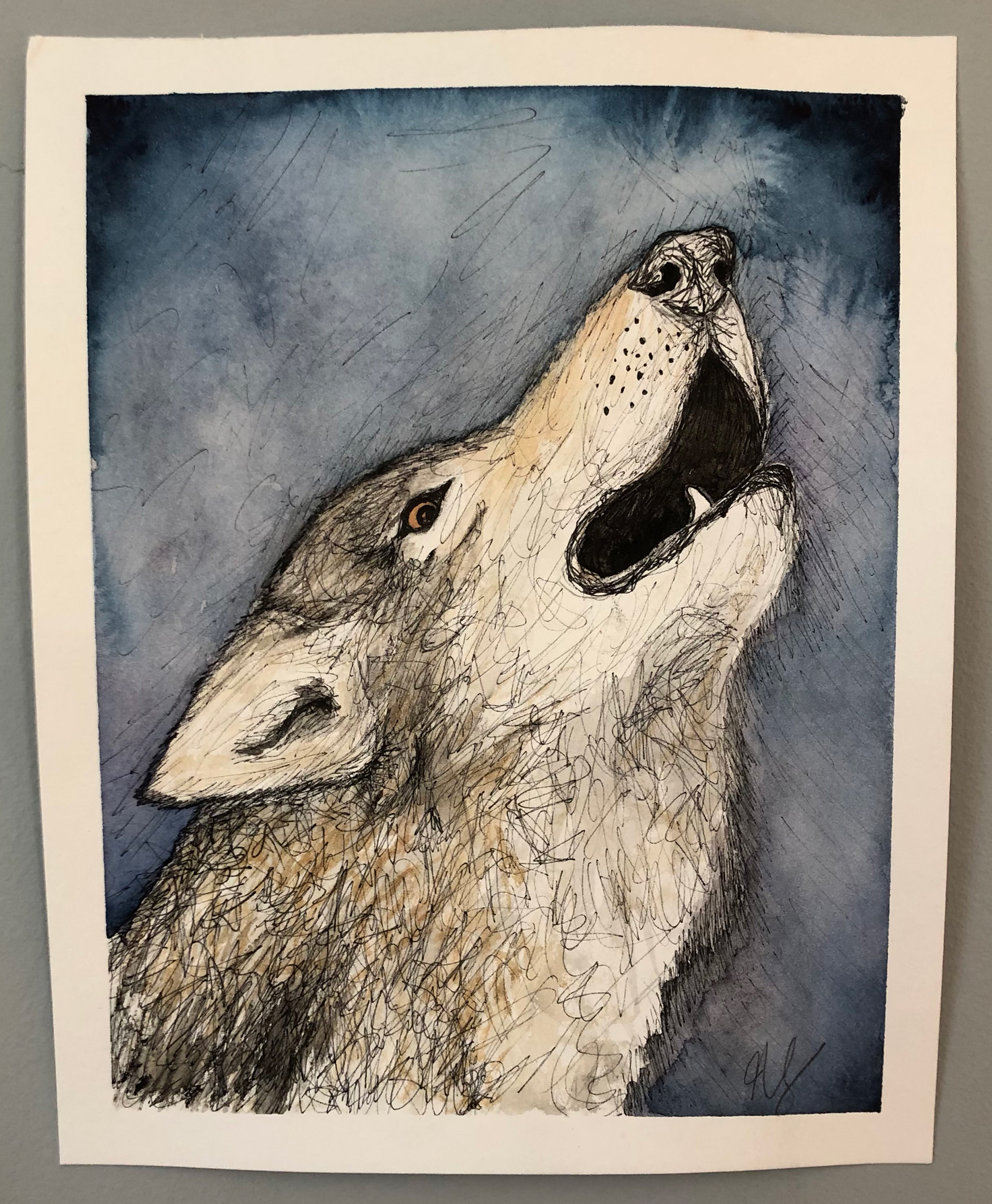 Howling Wolf - 8" x 10"
