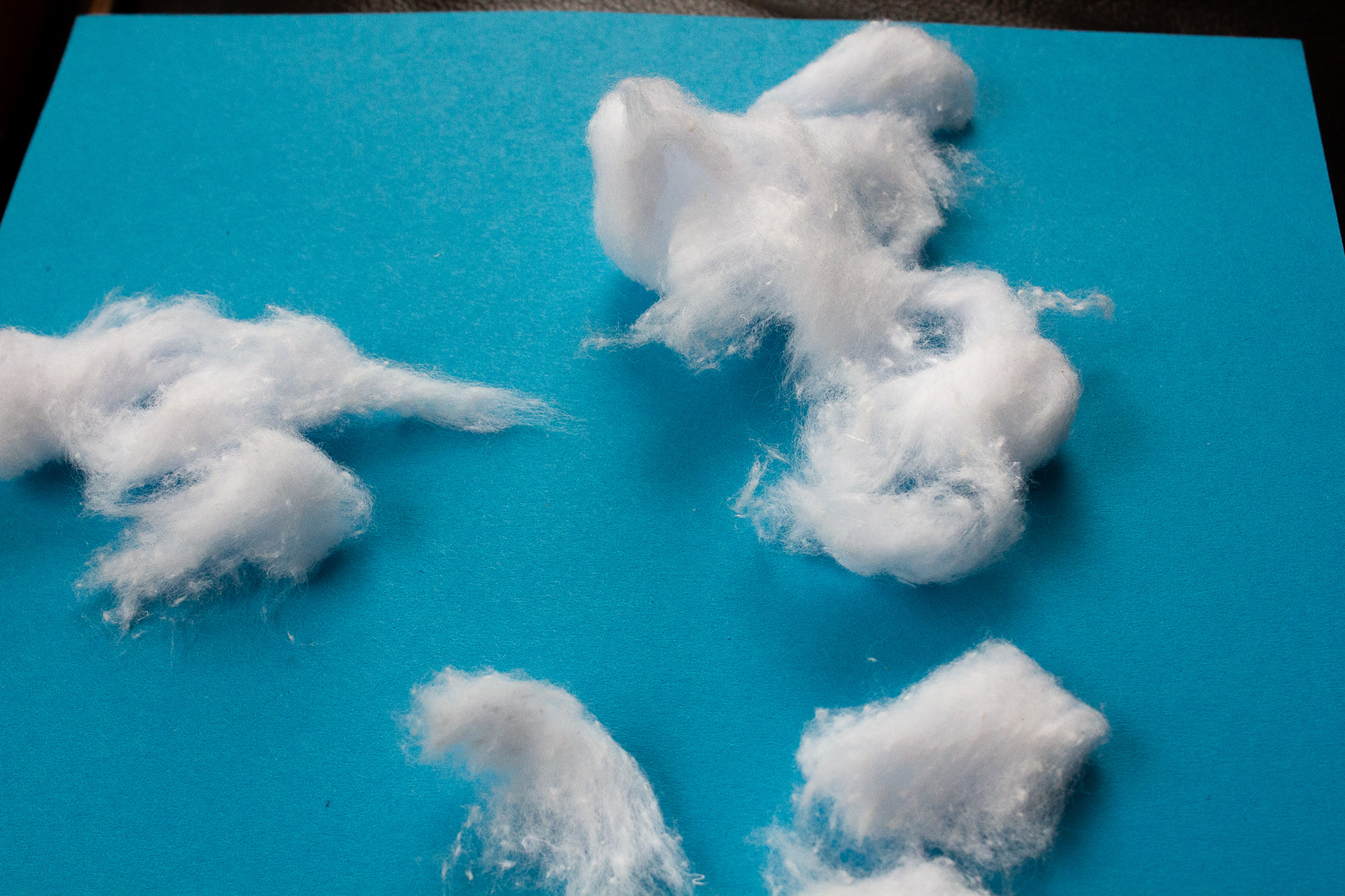 Making cloud forms from cotton balls
