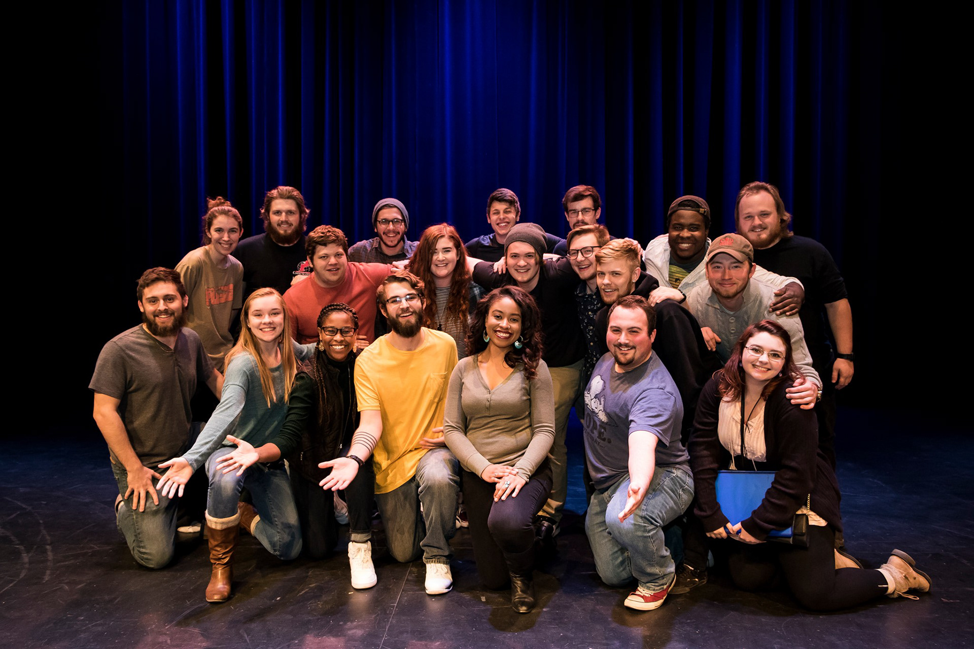 A group photo of cast and crew after our final day of filming