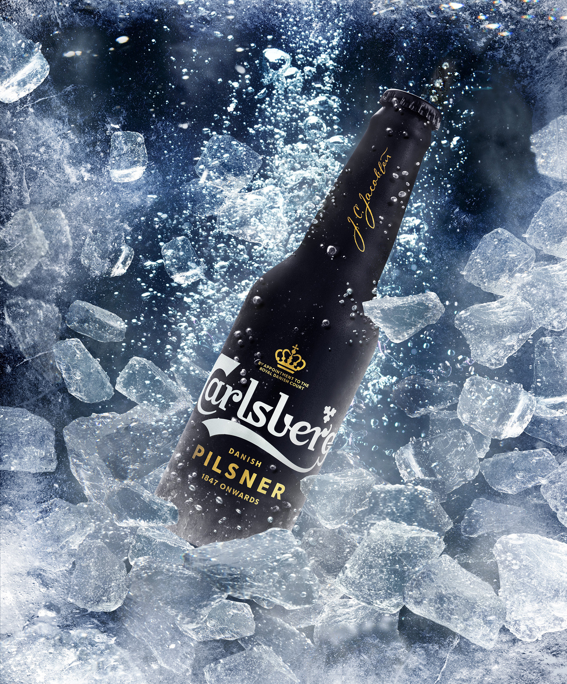 Creative photo retouching for Carlsberg advertising campaign.