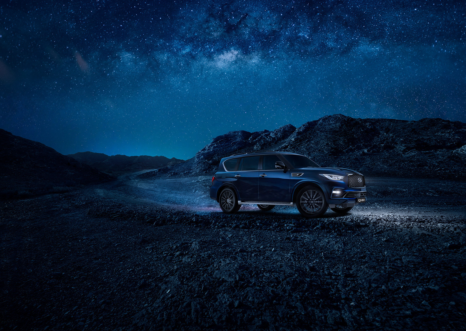 Creative photo retouching for Infiniti QX80 advertising campaign.