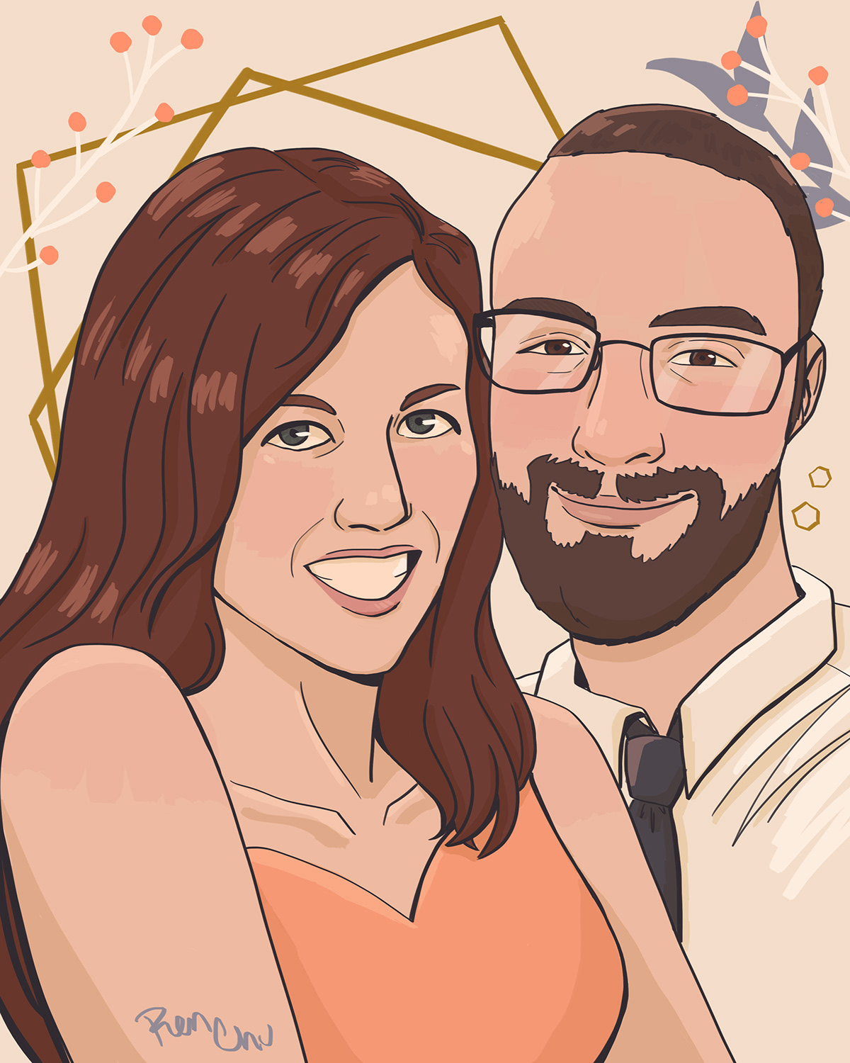bridesmaid gift custom portrait commission