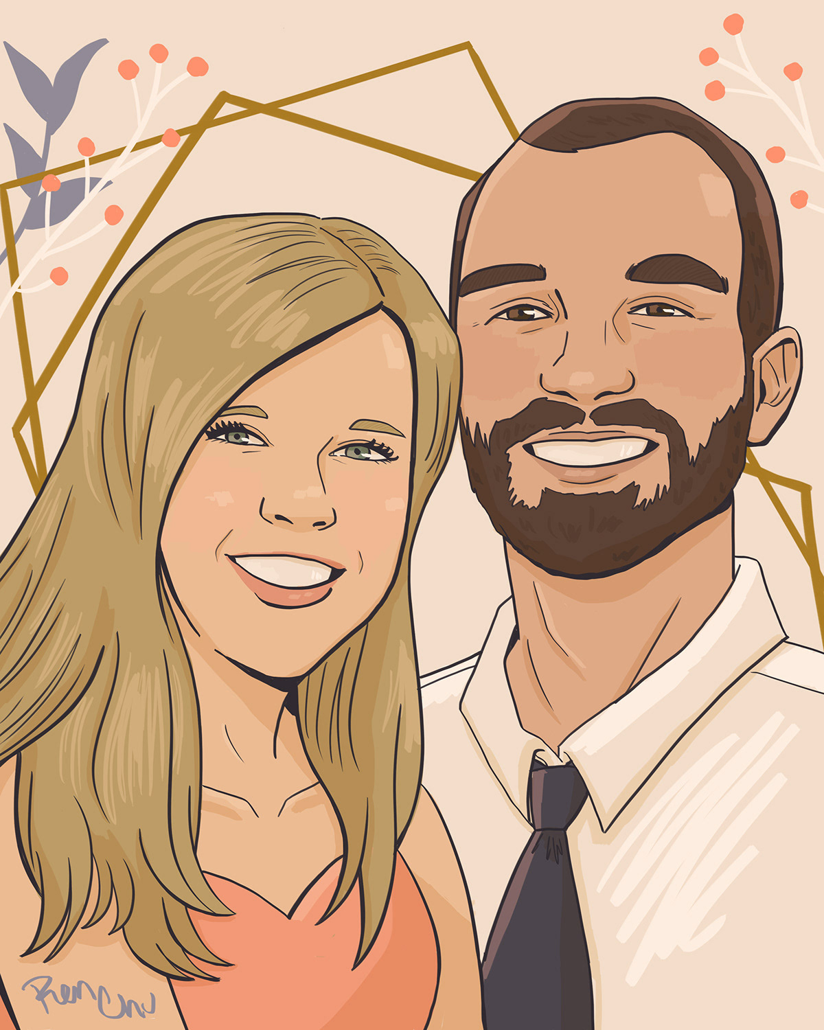 bridesmaid gift custom portrait commission