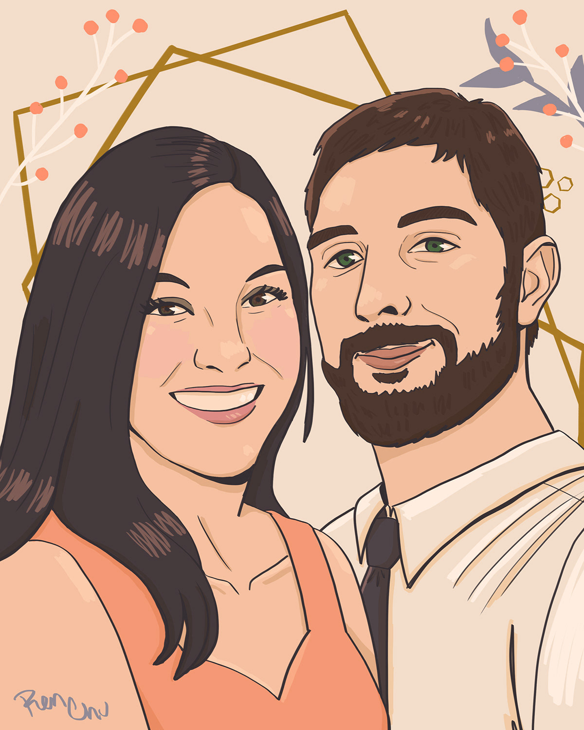 bridesmaid gift custom portrait commission