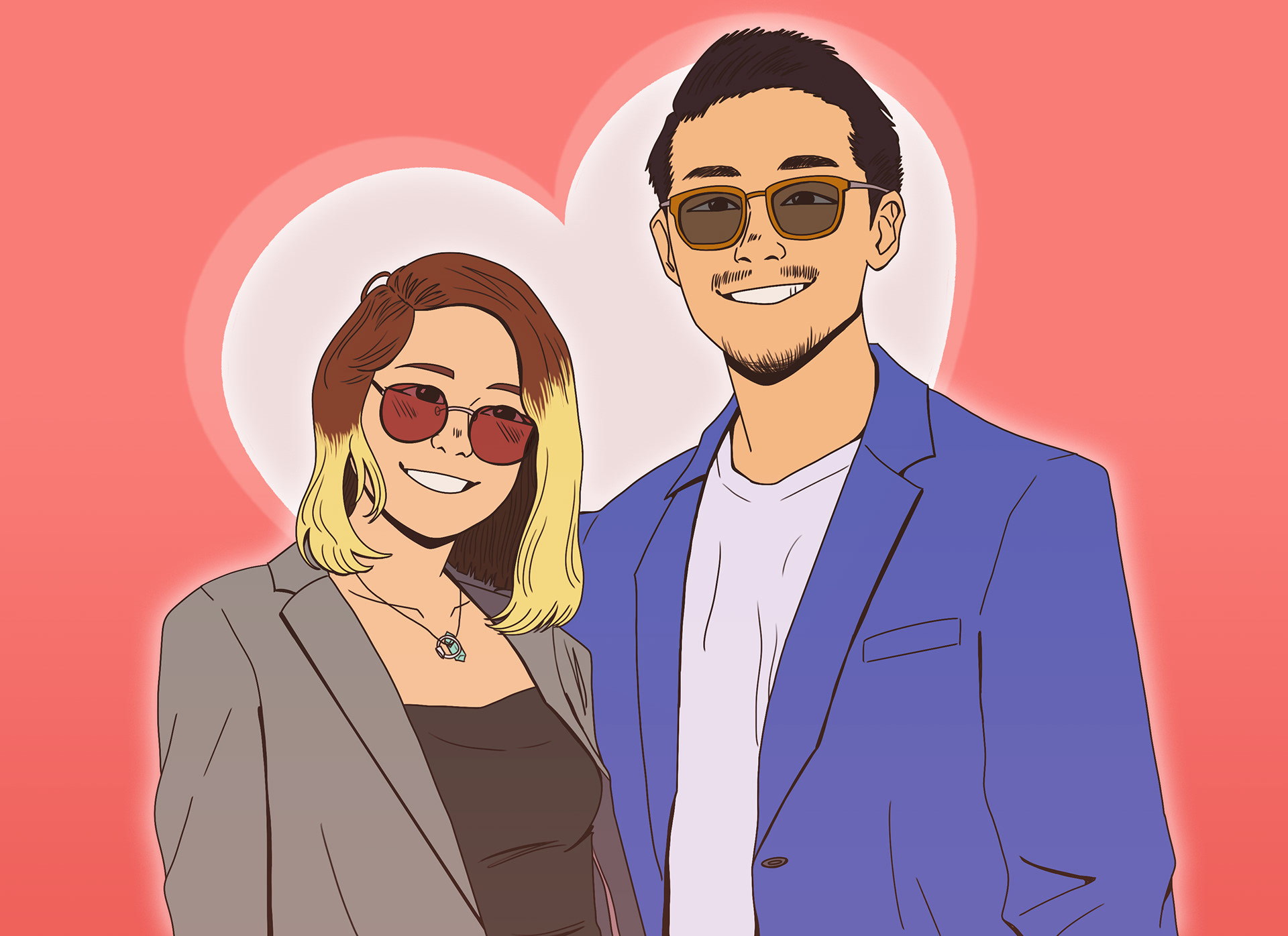 couples custom portrait commission