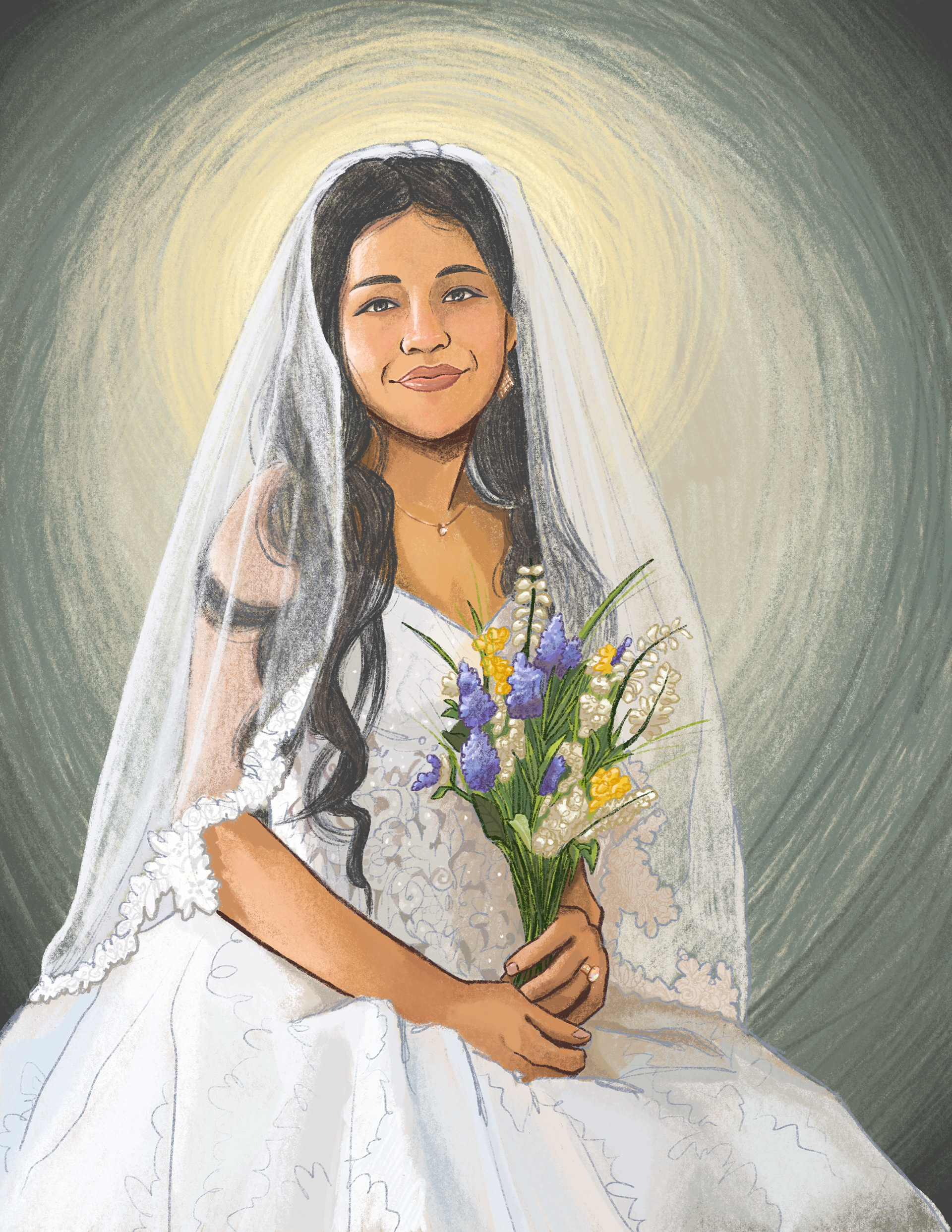 bride portrait art