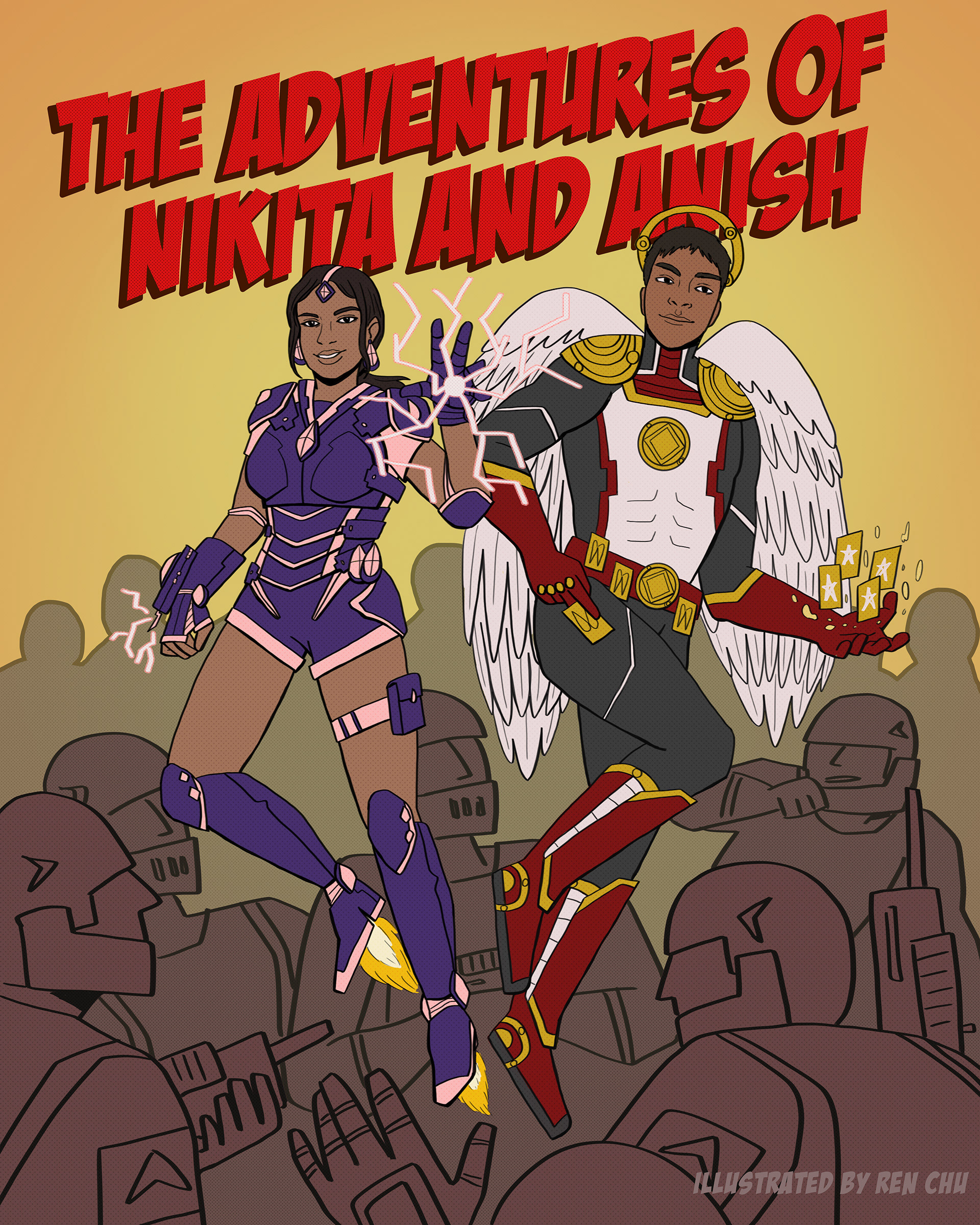 custom portrait comic book style