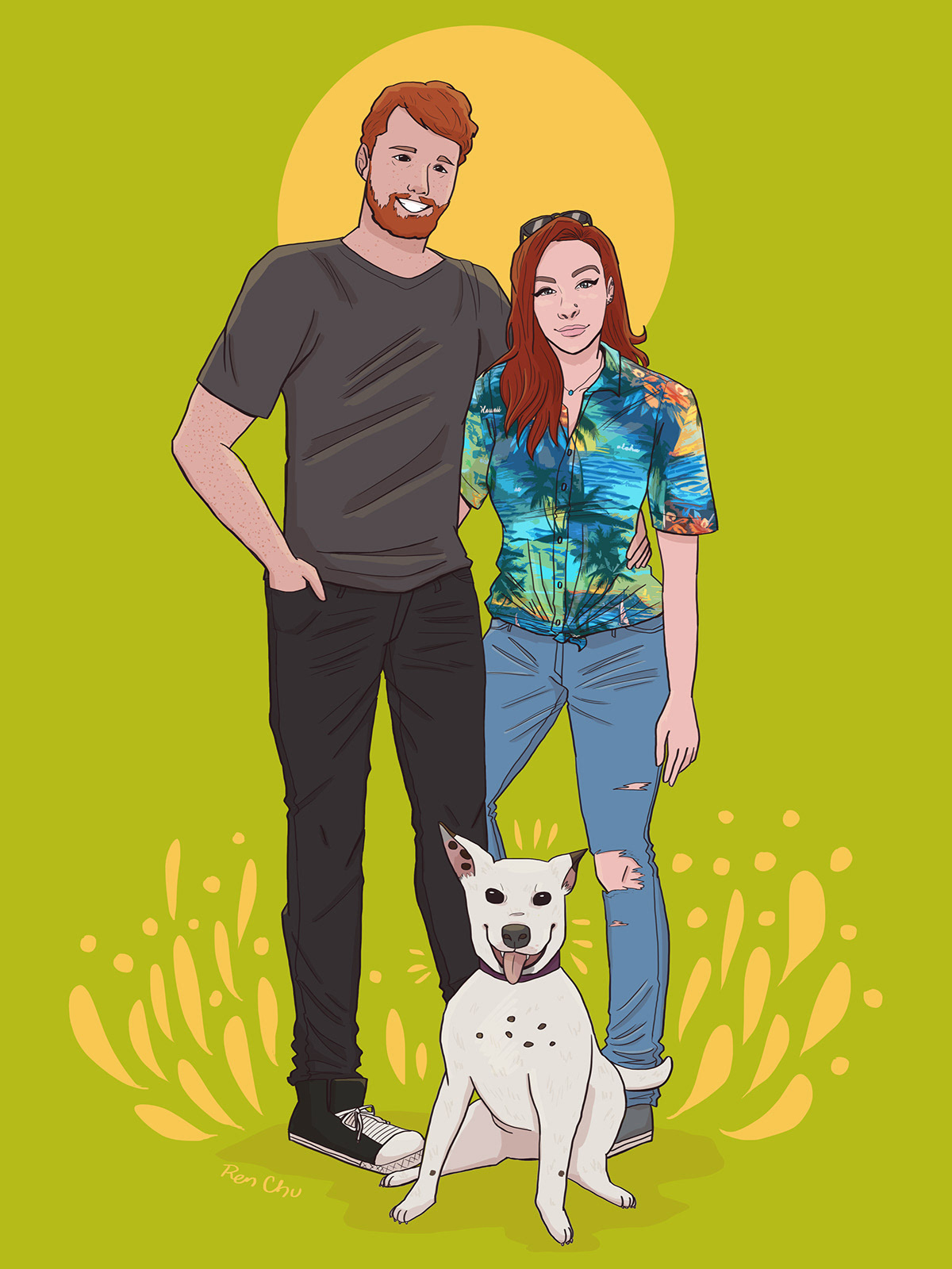 custom portrait with dog
