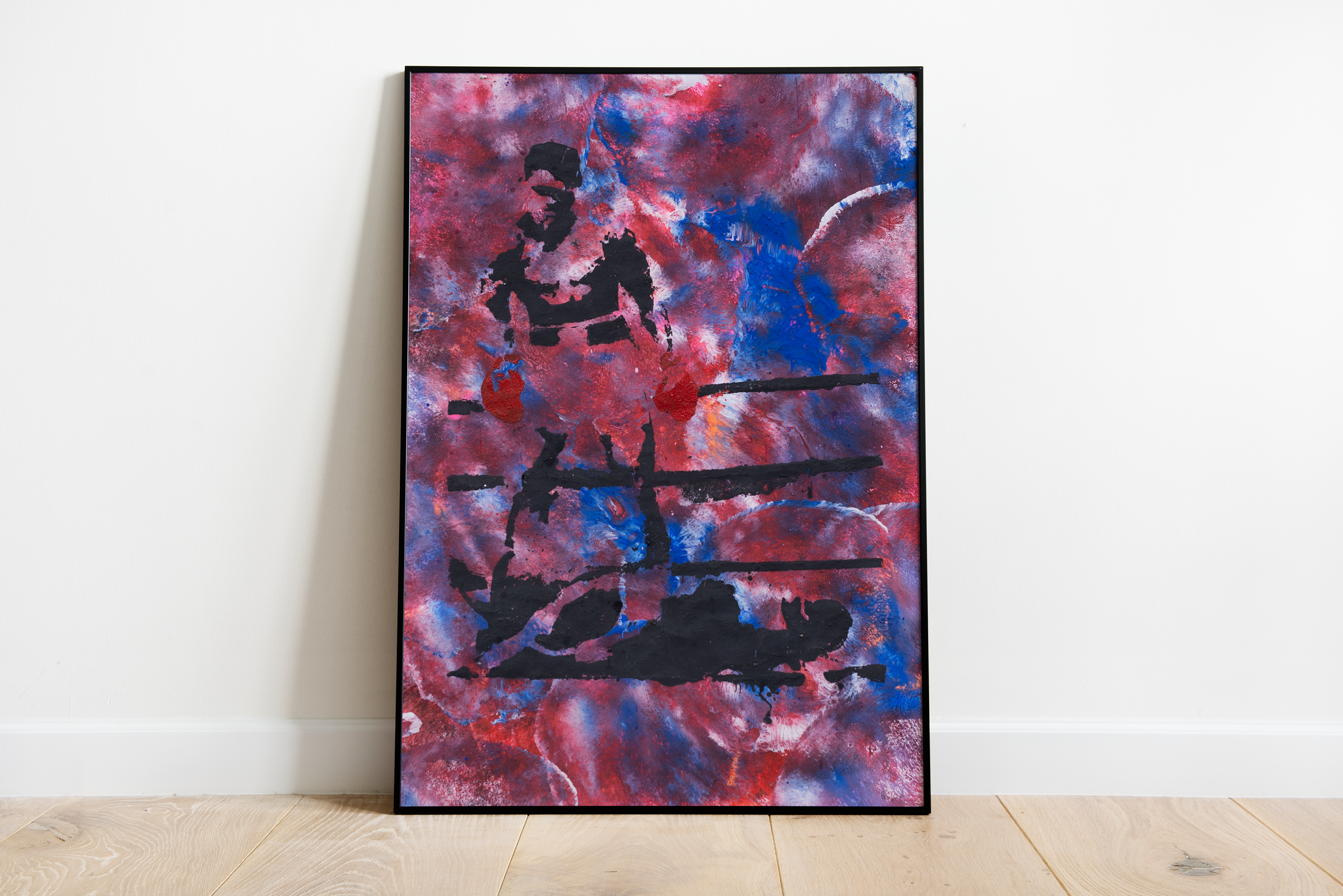 Muhammad Ali: Acrylic paint Blue and Red