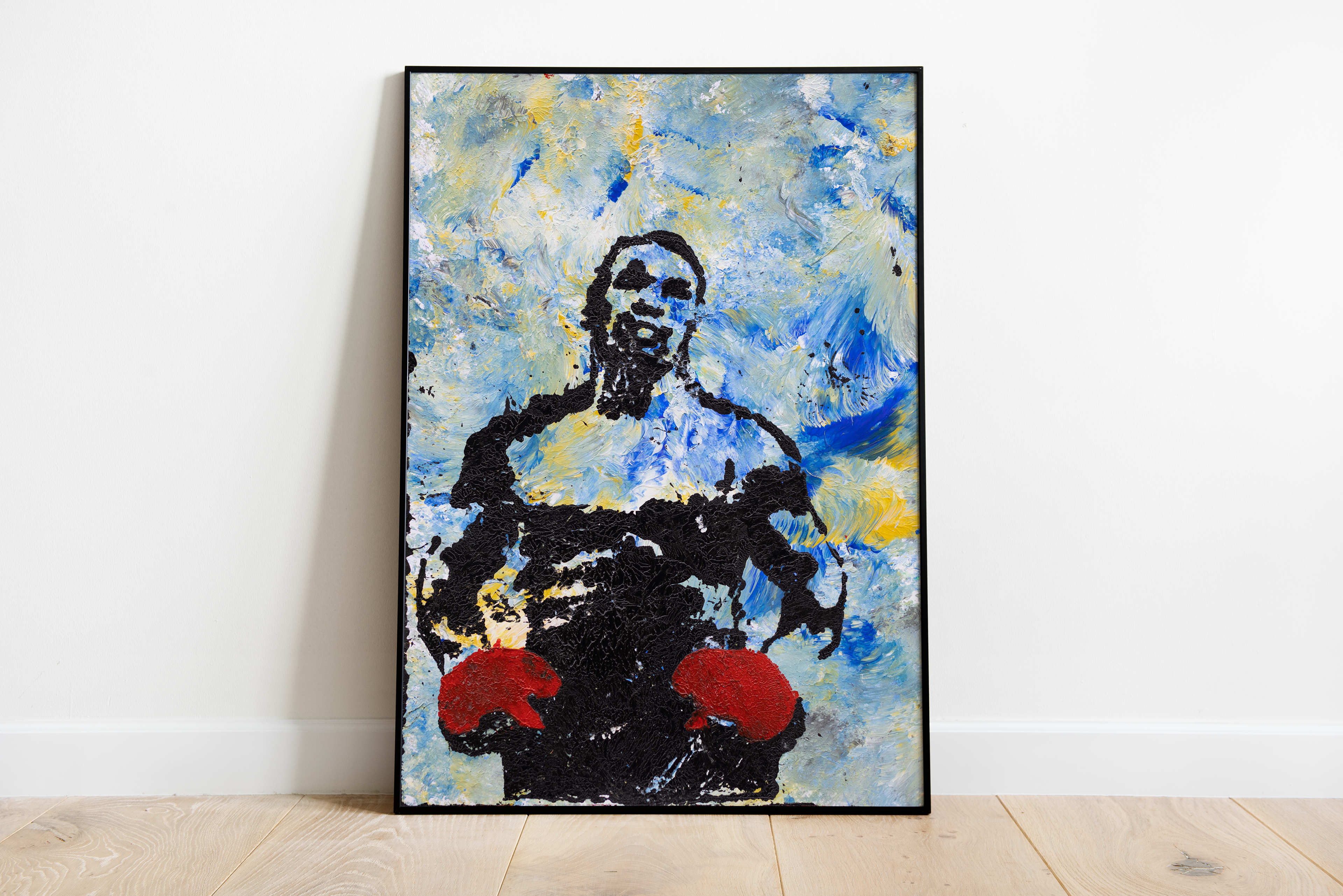 Mike Tyson: Acrylic Paint Blue, White and Gold