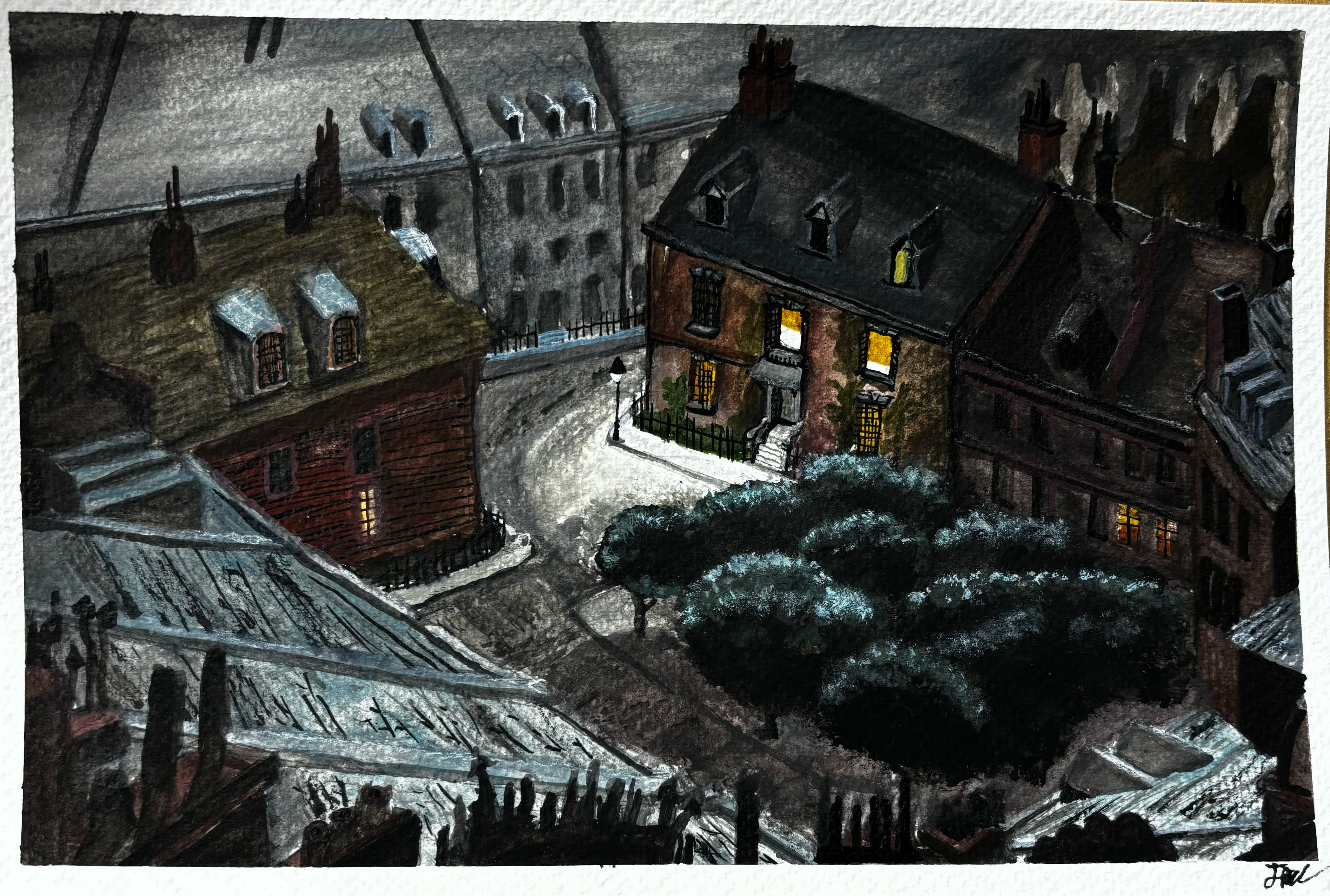 Hand painted Rendering, Gouache, Peter Pan Copy, February 2024