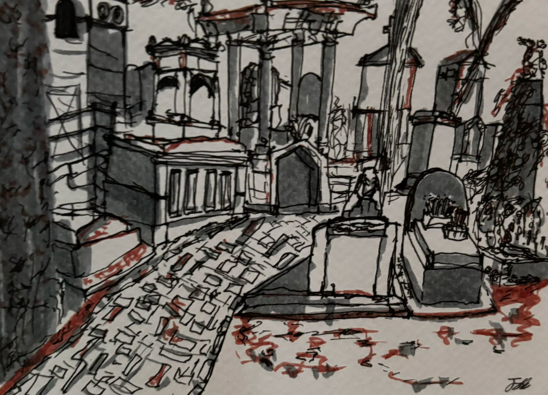 Ink and Marker on Bristol, Paris, June 2023