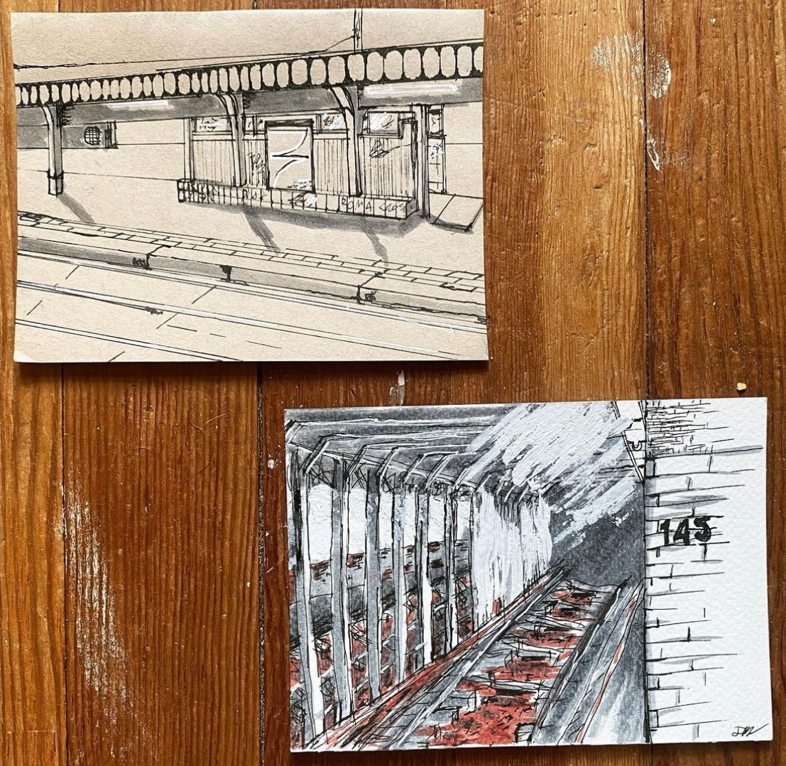 Ink and Marker on Bristol, Prague/ NYC, June 2023