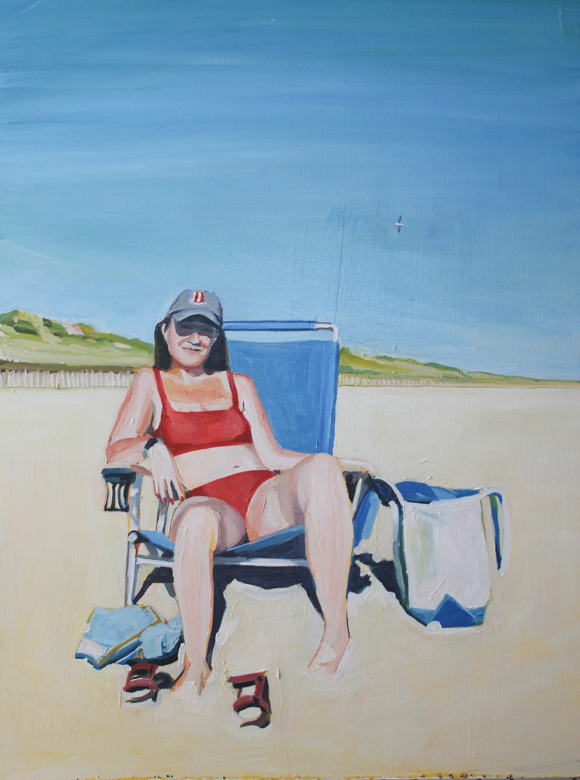 Richelle at the Beach, oil on wood panel, 18" x 24"