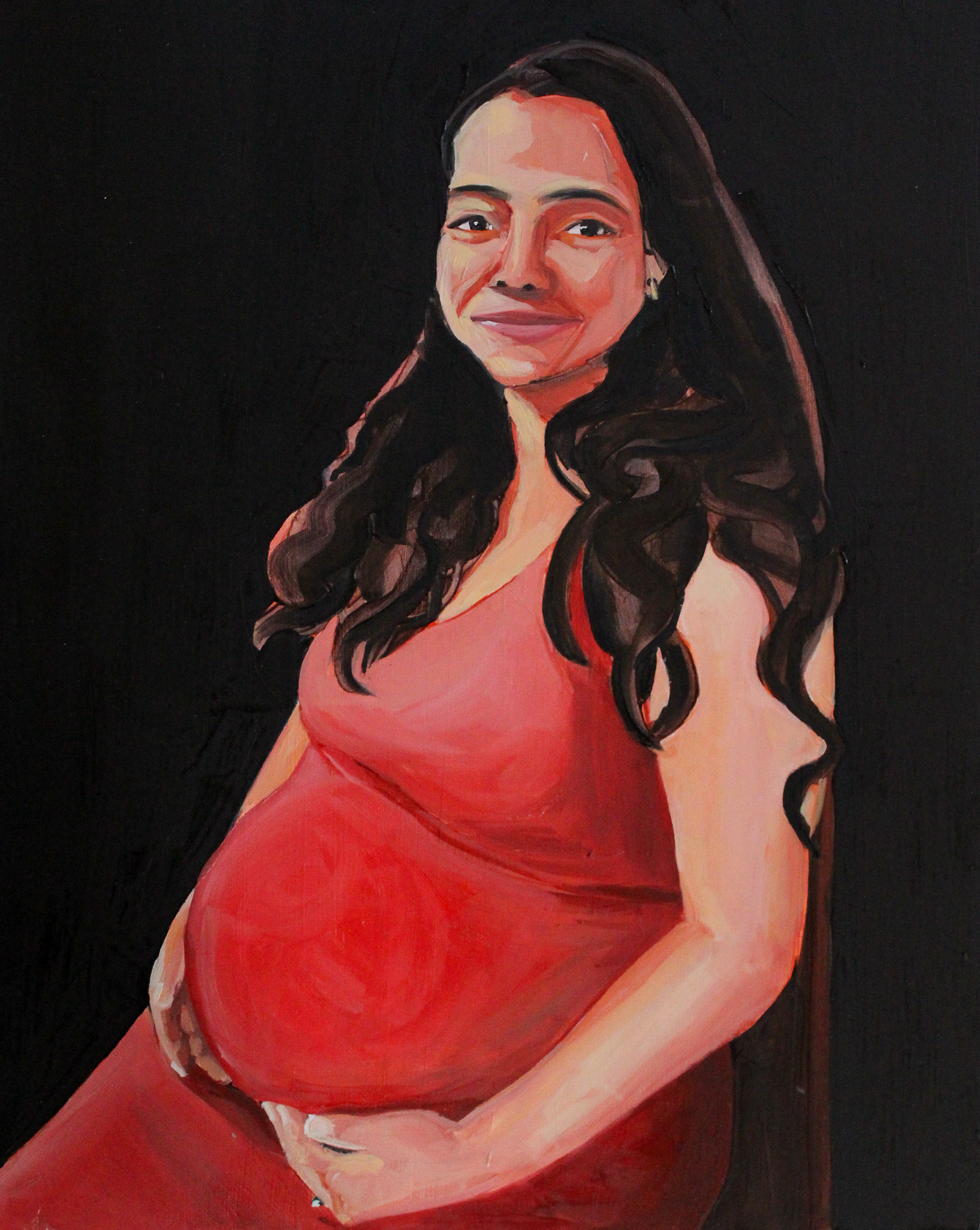 Emily, oil on wood, 16" x 20"