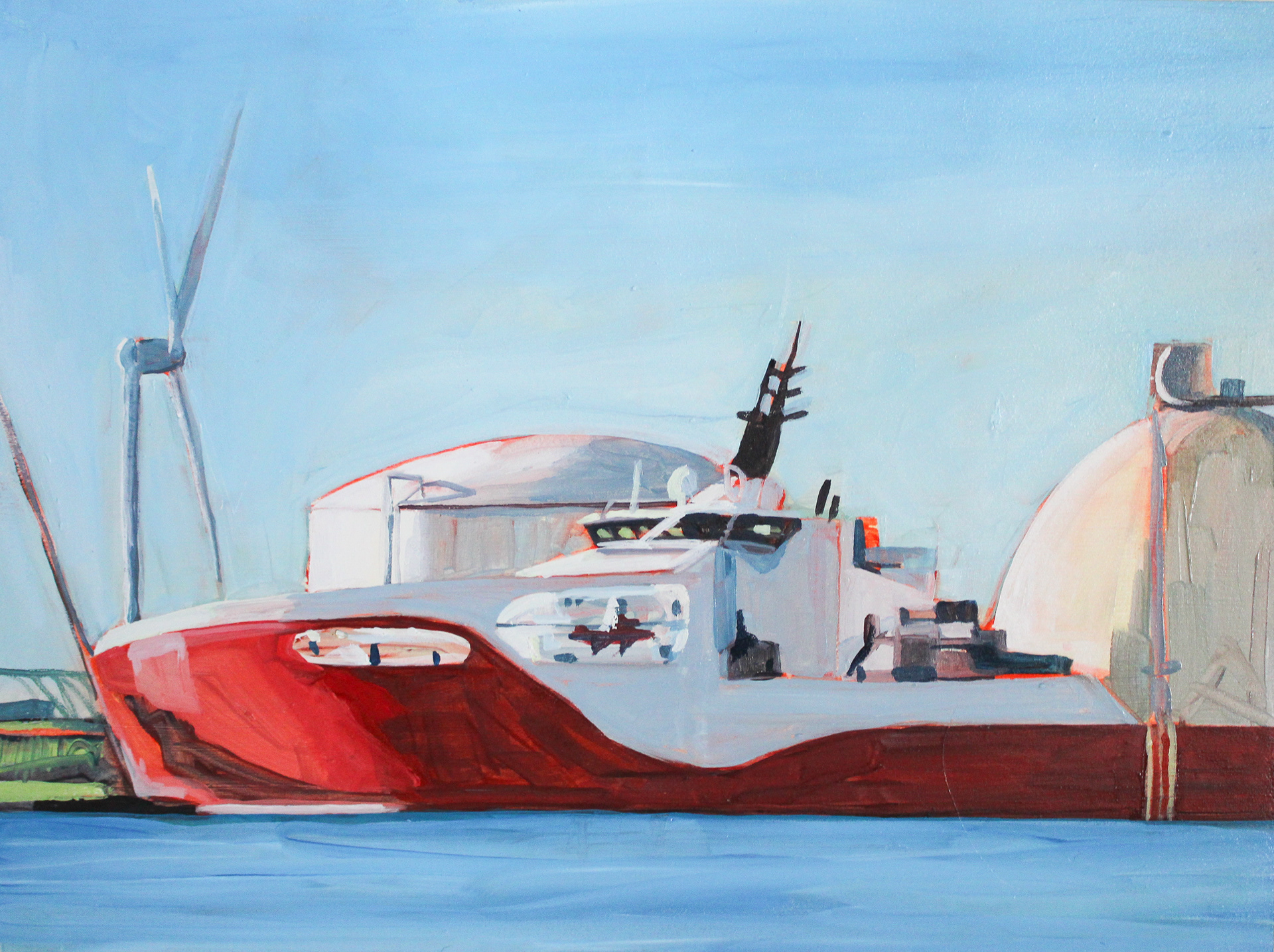 Port of Providence 2, oil on wood panel, 12" x 16"